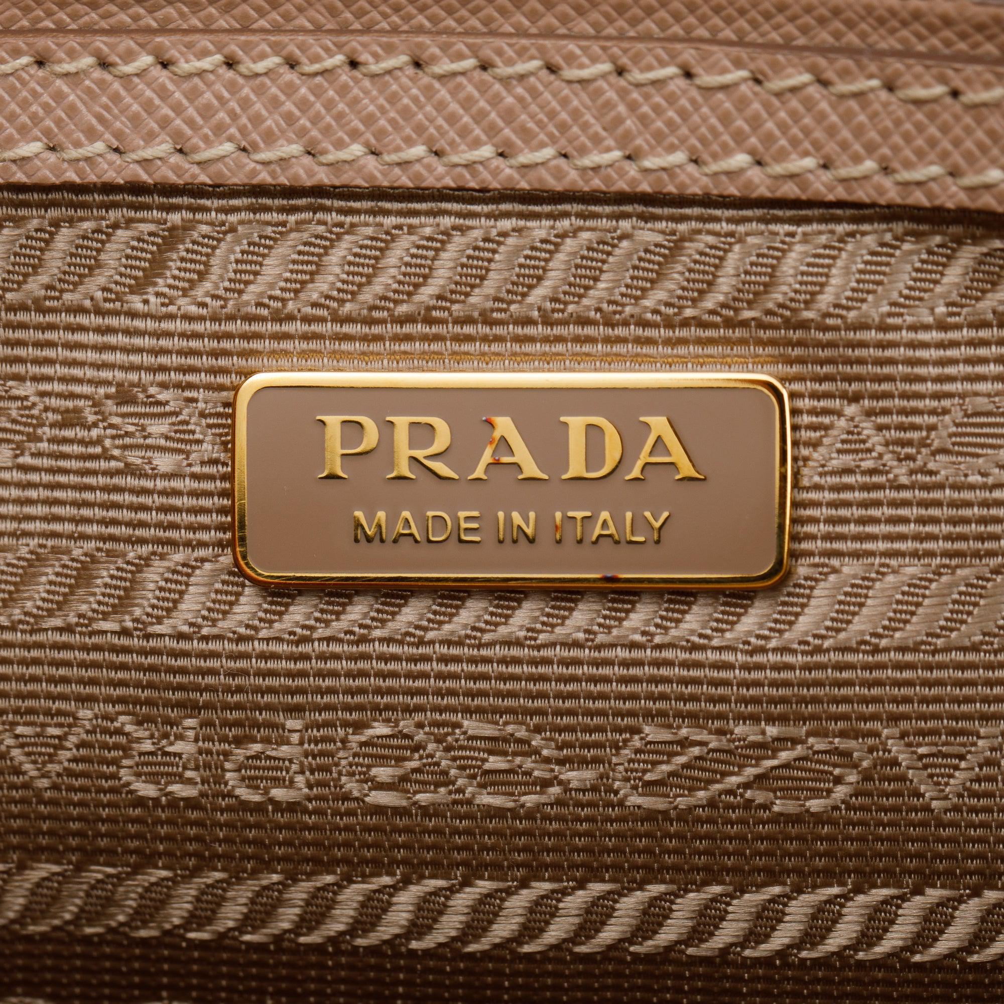 Prada 2021 Mini Saffiano Lux Galleria Double Zip Tote w/ Strap