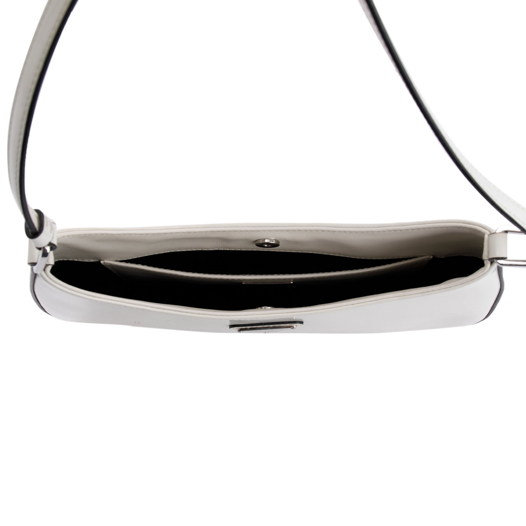 Prada 2021 White Spazzolato Leather Cleo Bag w/ Authenticity Card