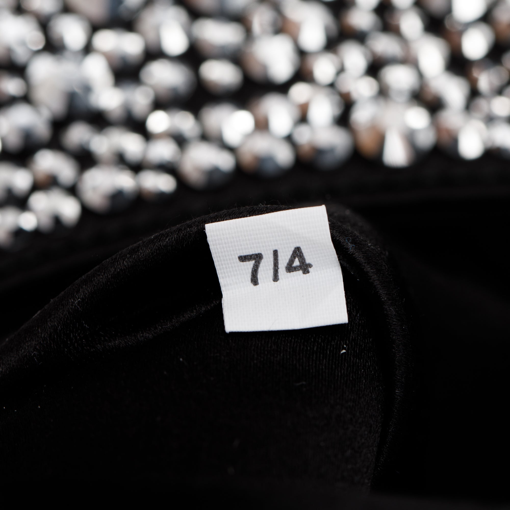 Prada 2022 Black Satin Crystal Cleo Shoulder Bag w/ Authenticity Card & Strap