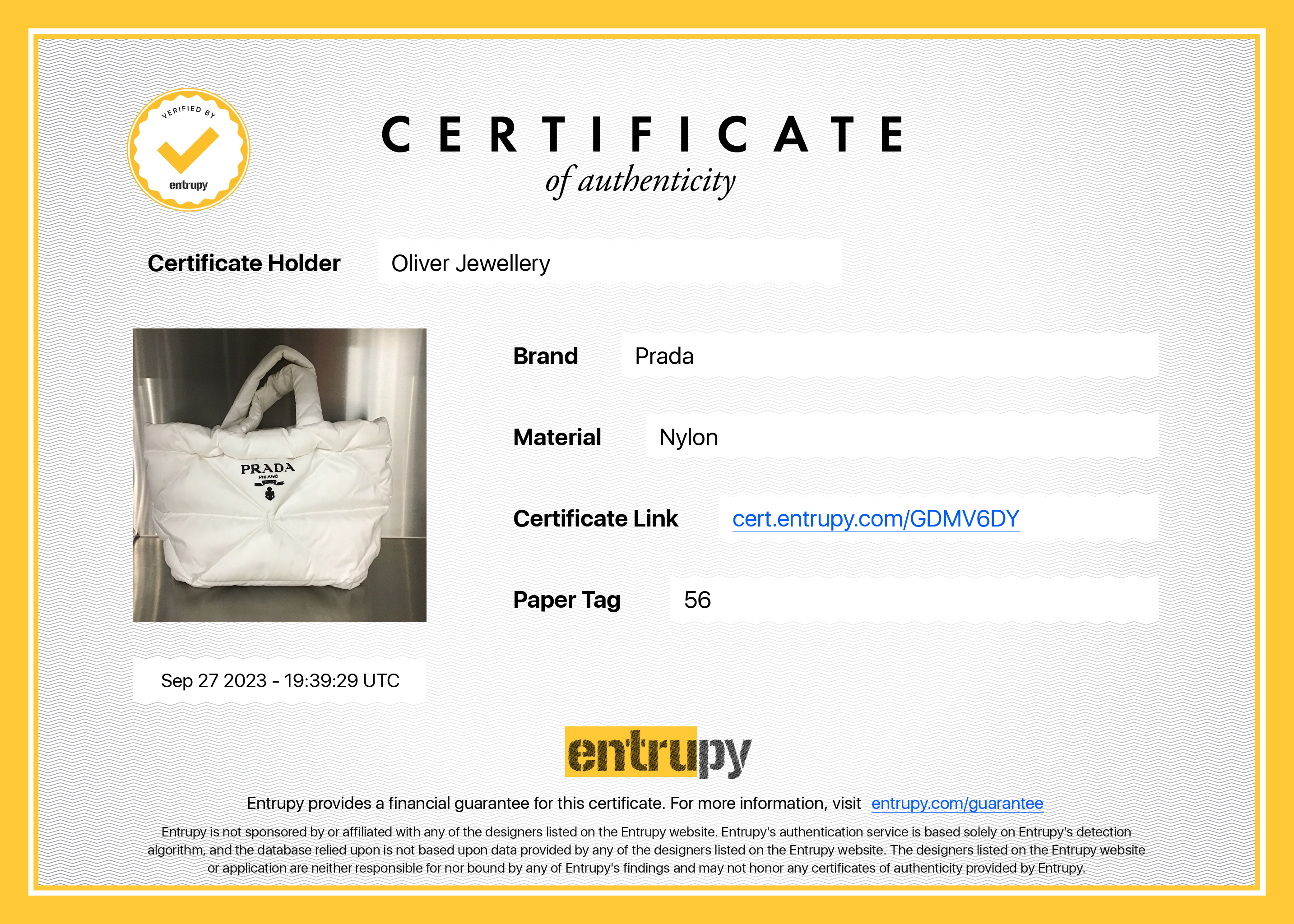 Prada 2022 White Re-Nylon Padded Nappa Tote w/ Authenticity Card