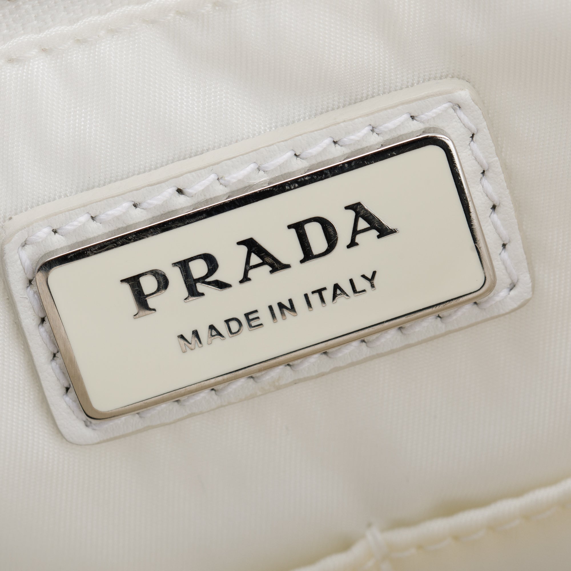 Prada 2022 White Re-Nylon Padded Nappa Tote w/ Authenticity Card