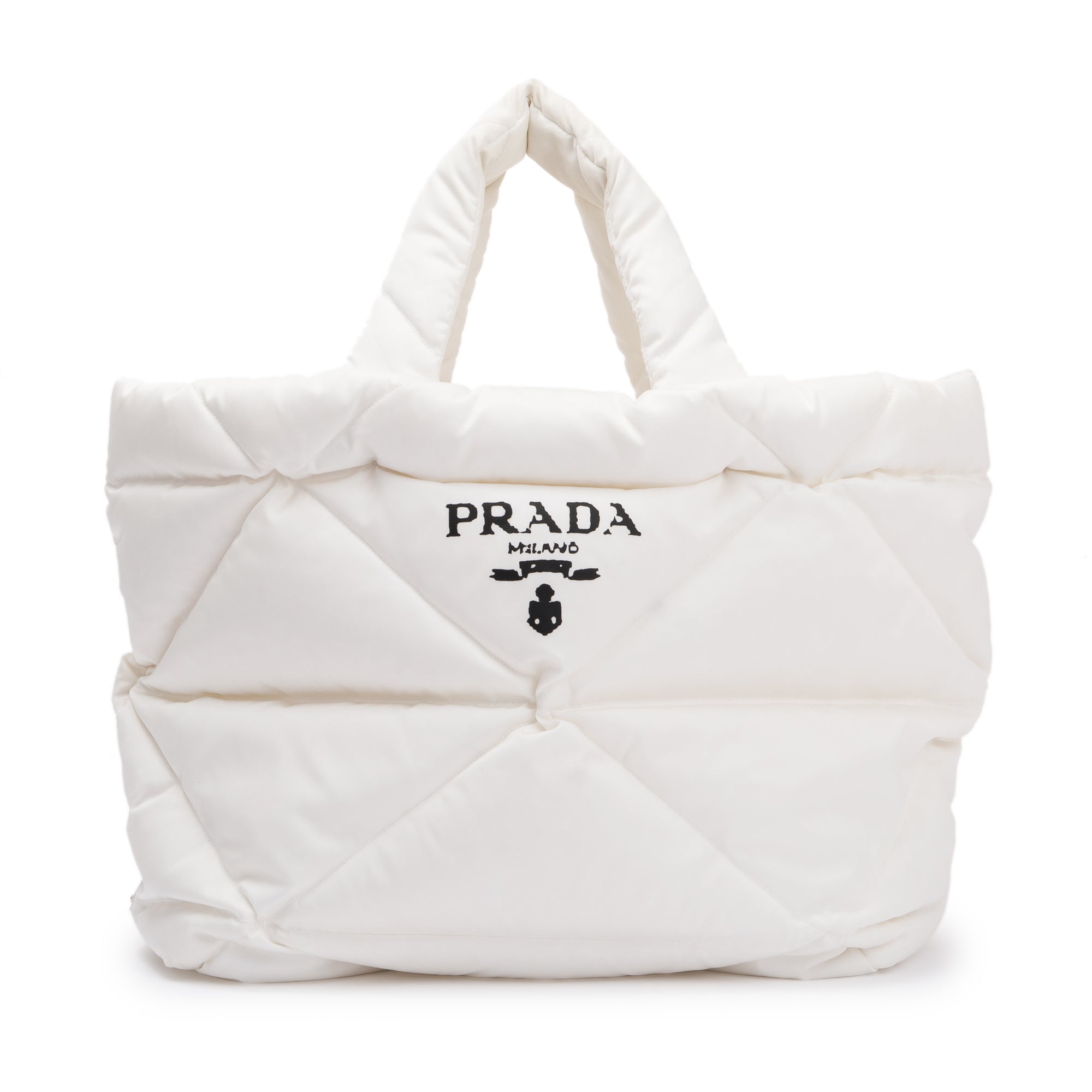 Prada 2022 White Re-Nylon Padded Nappa Tote w/ Authenticity Card