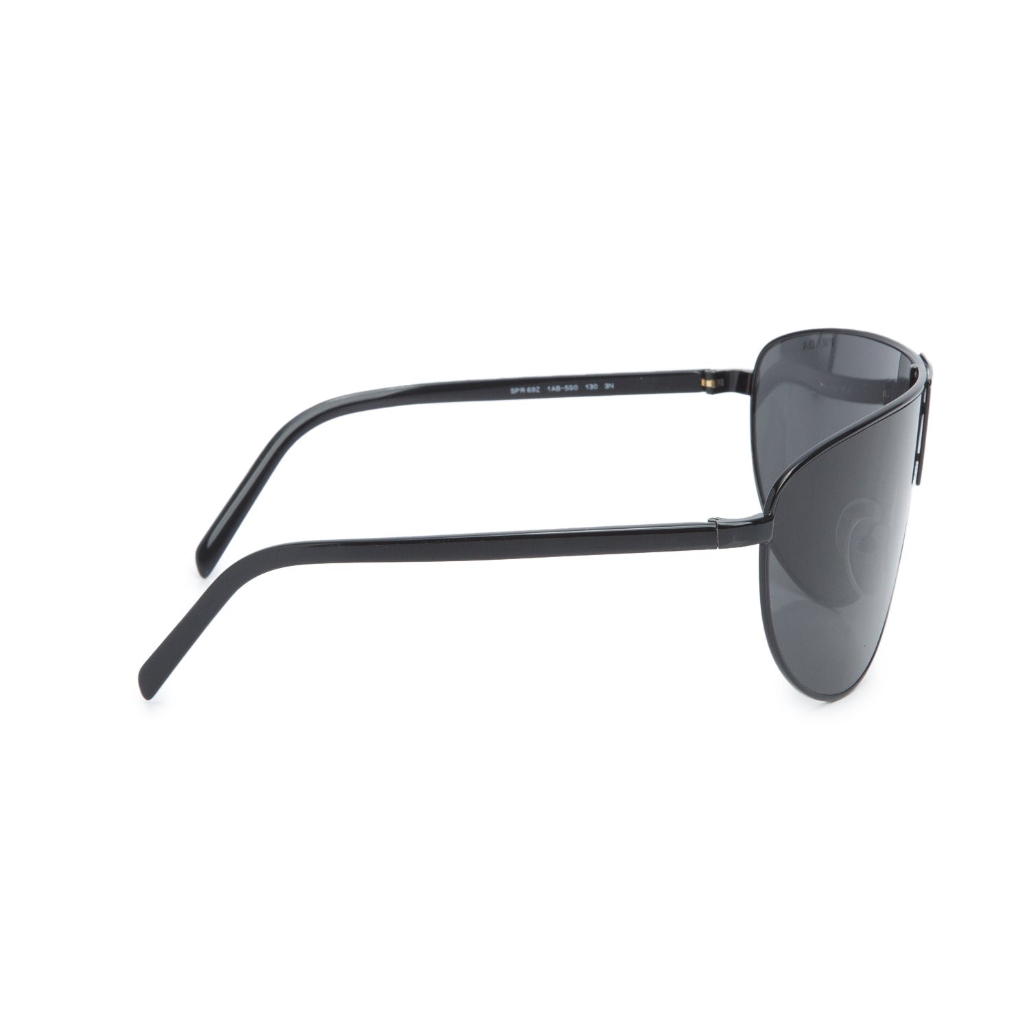 Prada SPR 69Z Black Metal Shield Sunglasses w/ Case