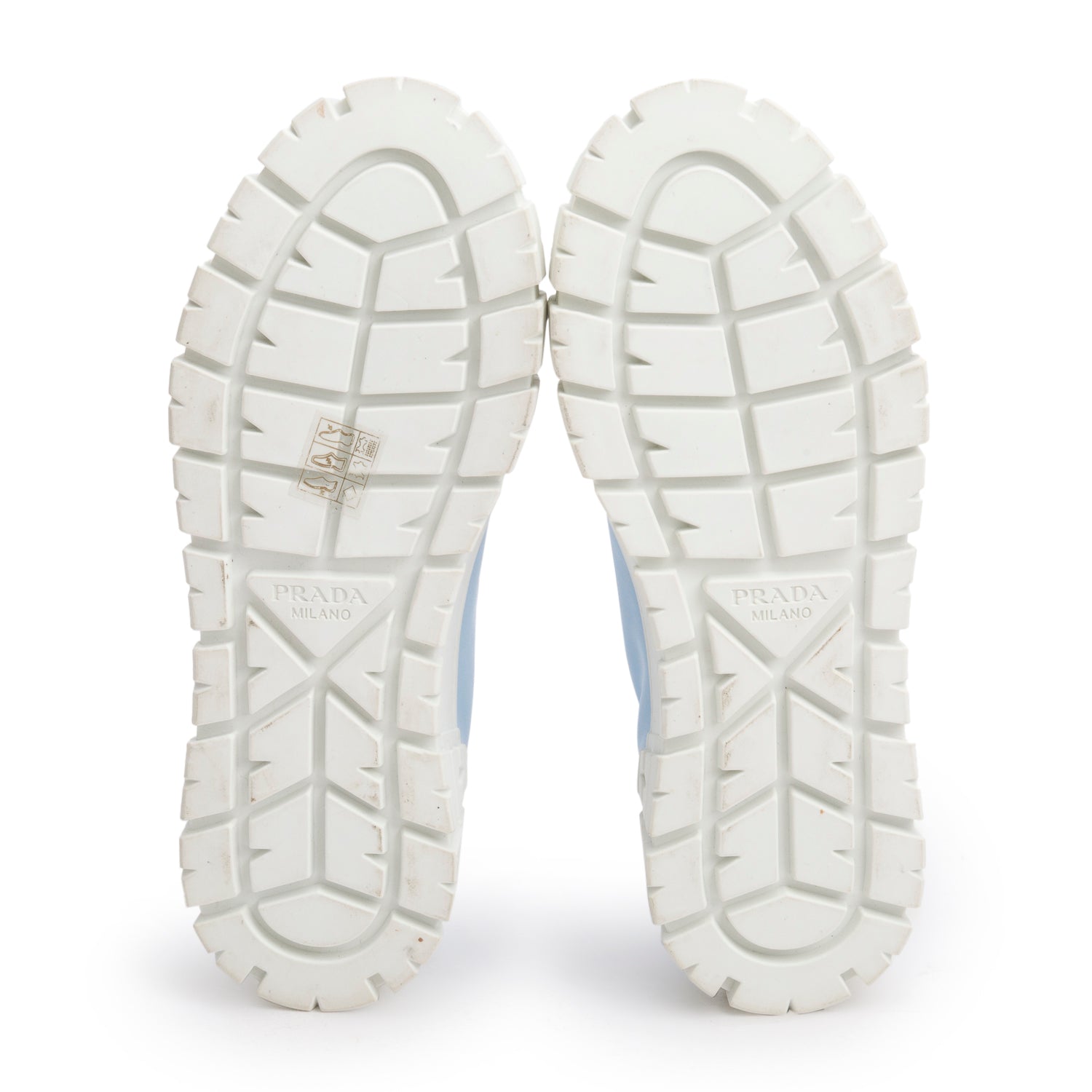 Prada Blue Re-Nylon Gabardine Wheel Logo Sneakers, Size 37
