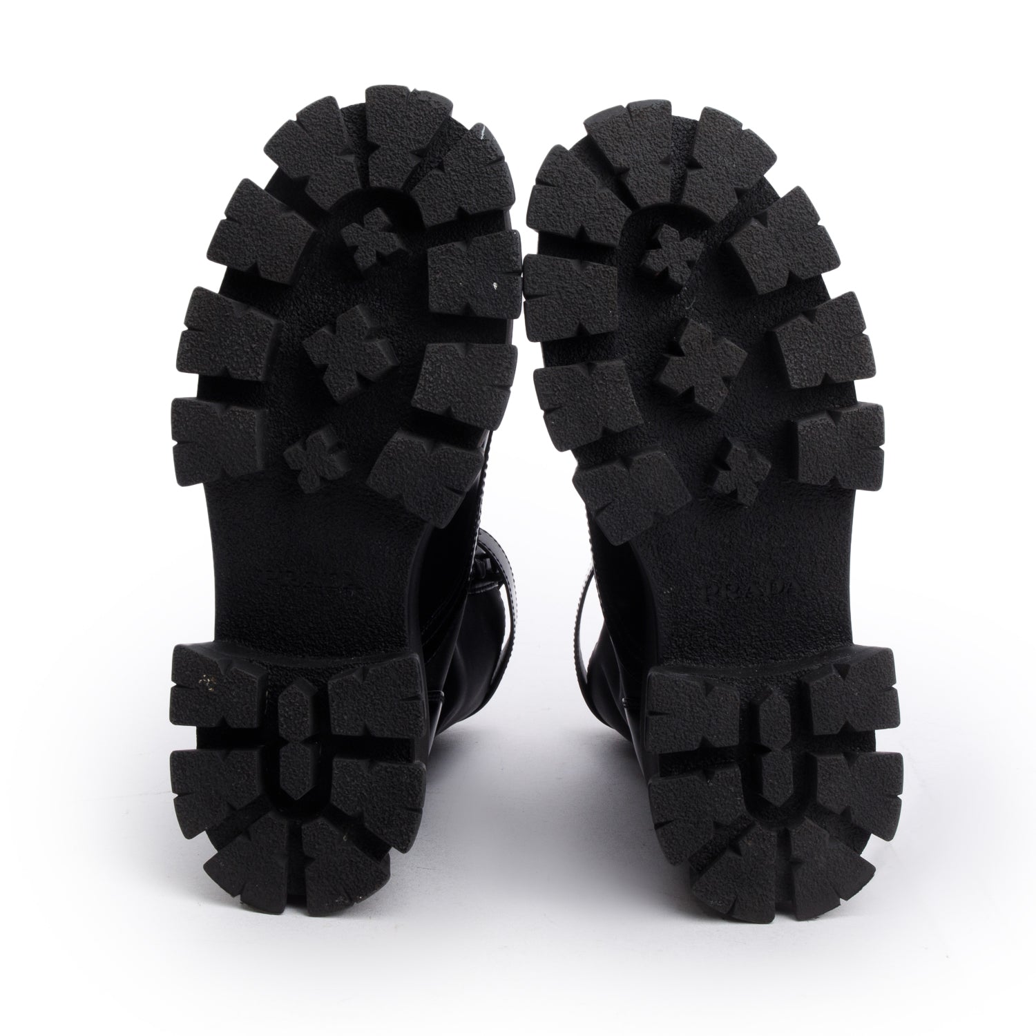 Prada Black Monolith Leather and Re-Nylon Boots with Pouch, Men’s Size 40.5