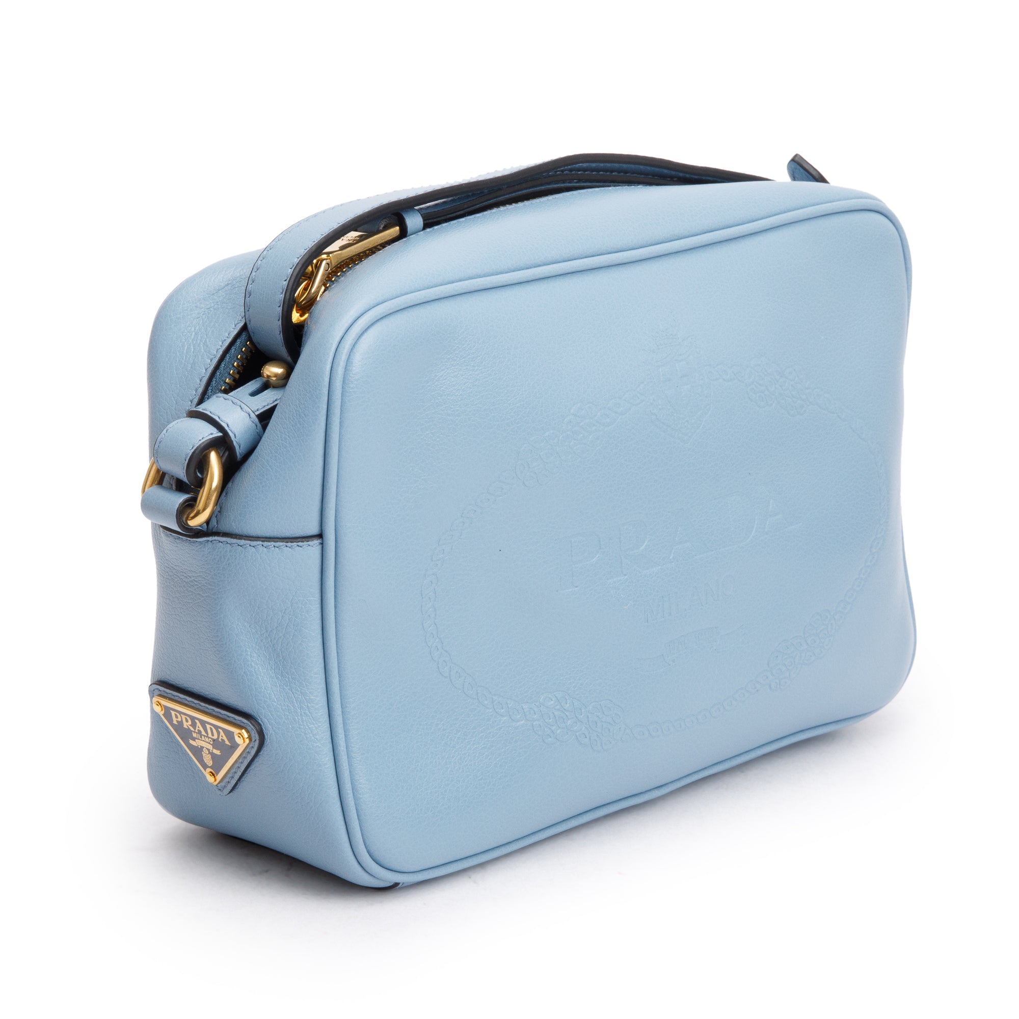 Prada Astrale Glace Calf Leather Logo Camera Crossbody Bag w/ Authenticity Card