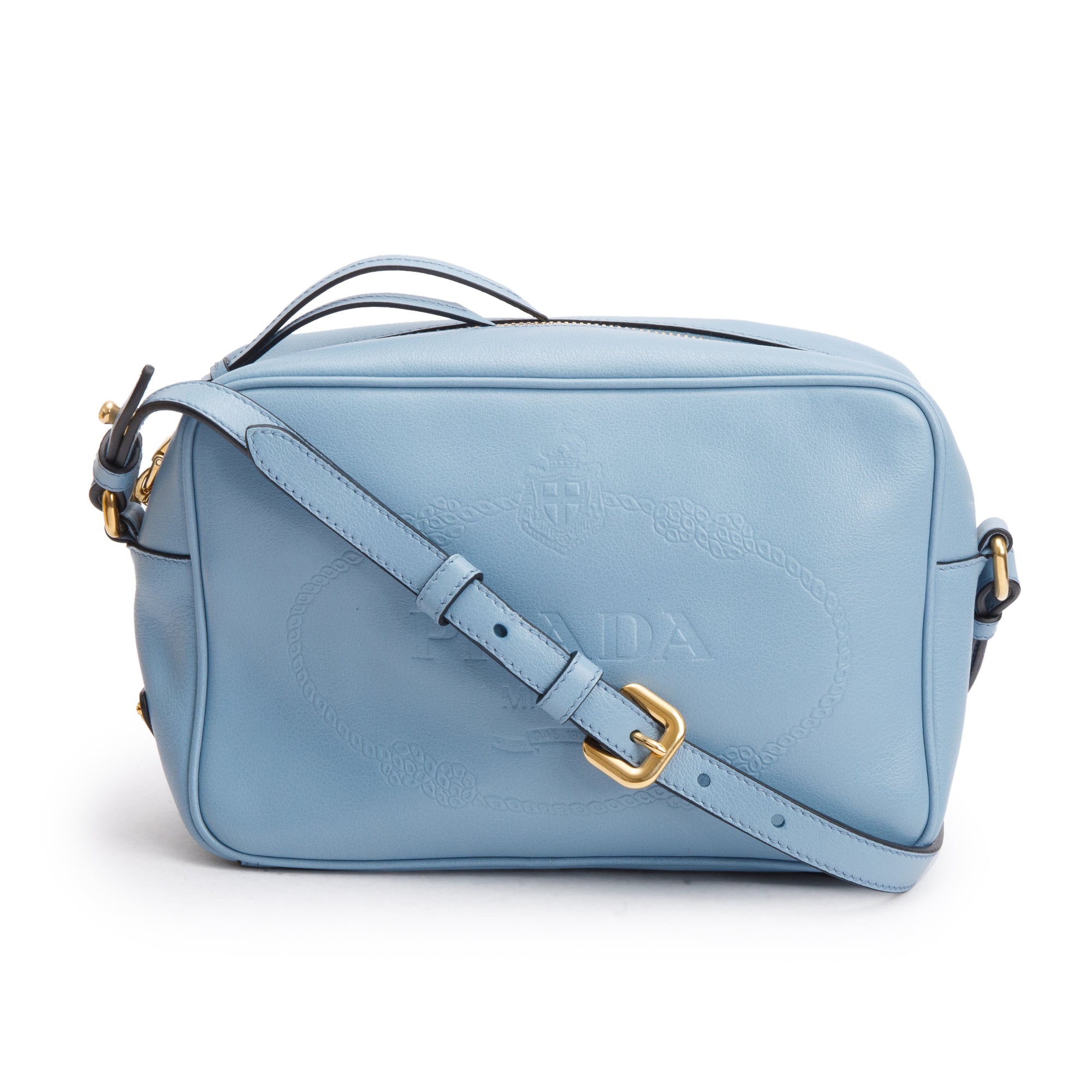 Prada Astrale Glace Calf Leather Logo Camera Crossbody Bag w/ Authenticity Card