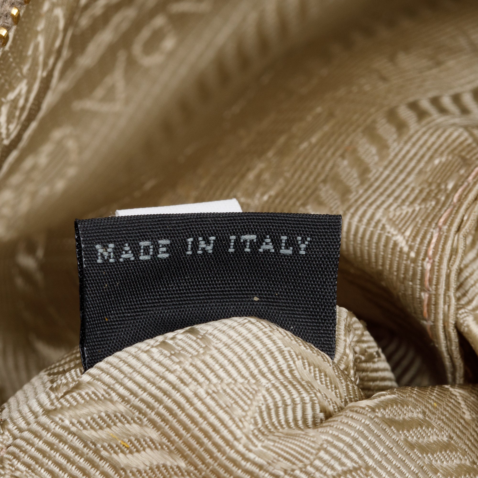 Prada Beige Nappa Gaufre Small Zip Pouch w/ Box