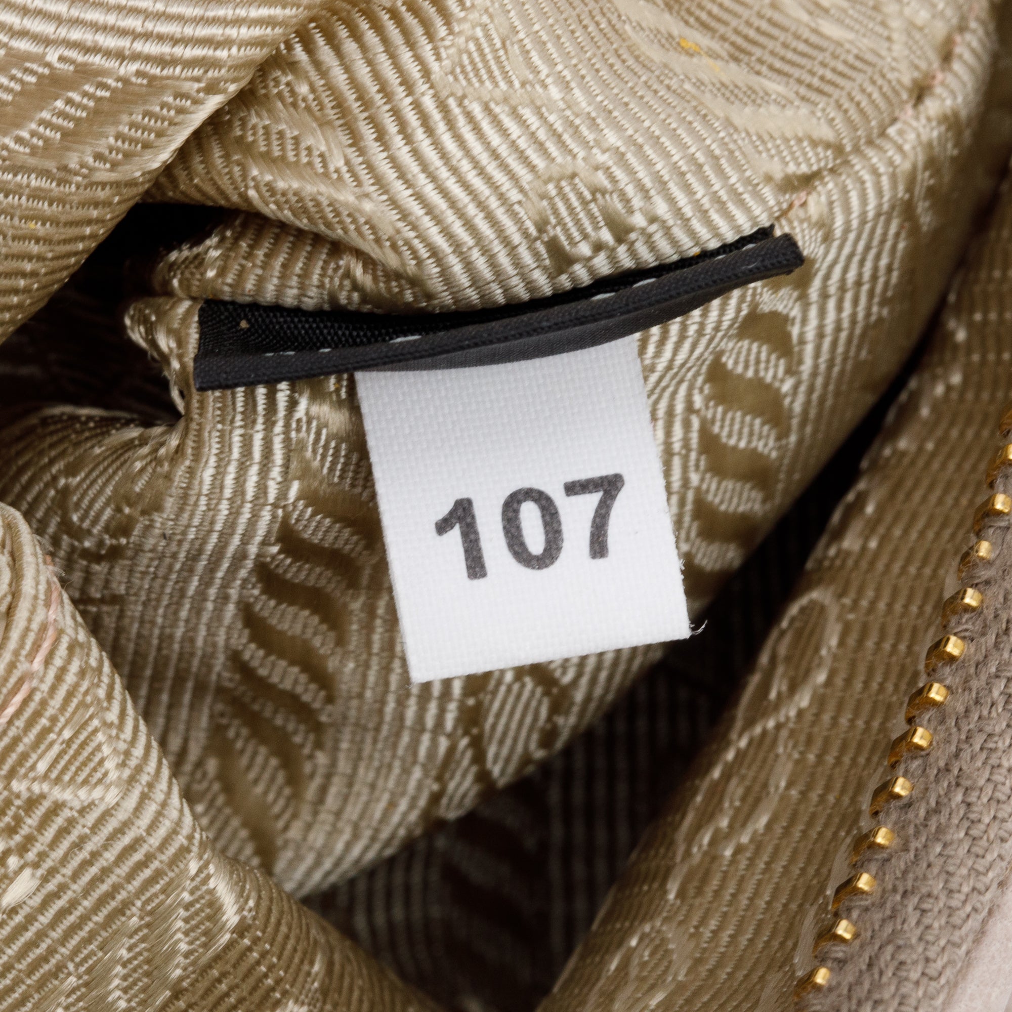 Prada Beige Nappa Gaufre Small Zip Pouch w/ Box