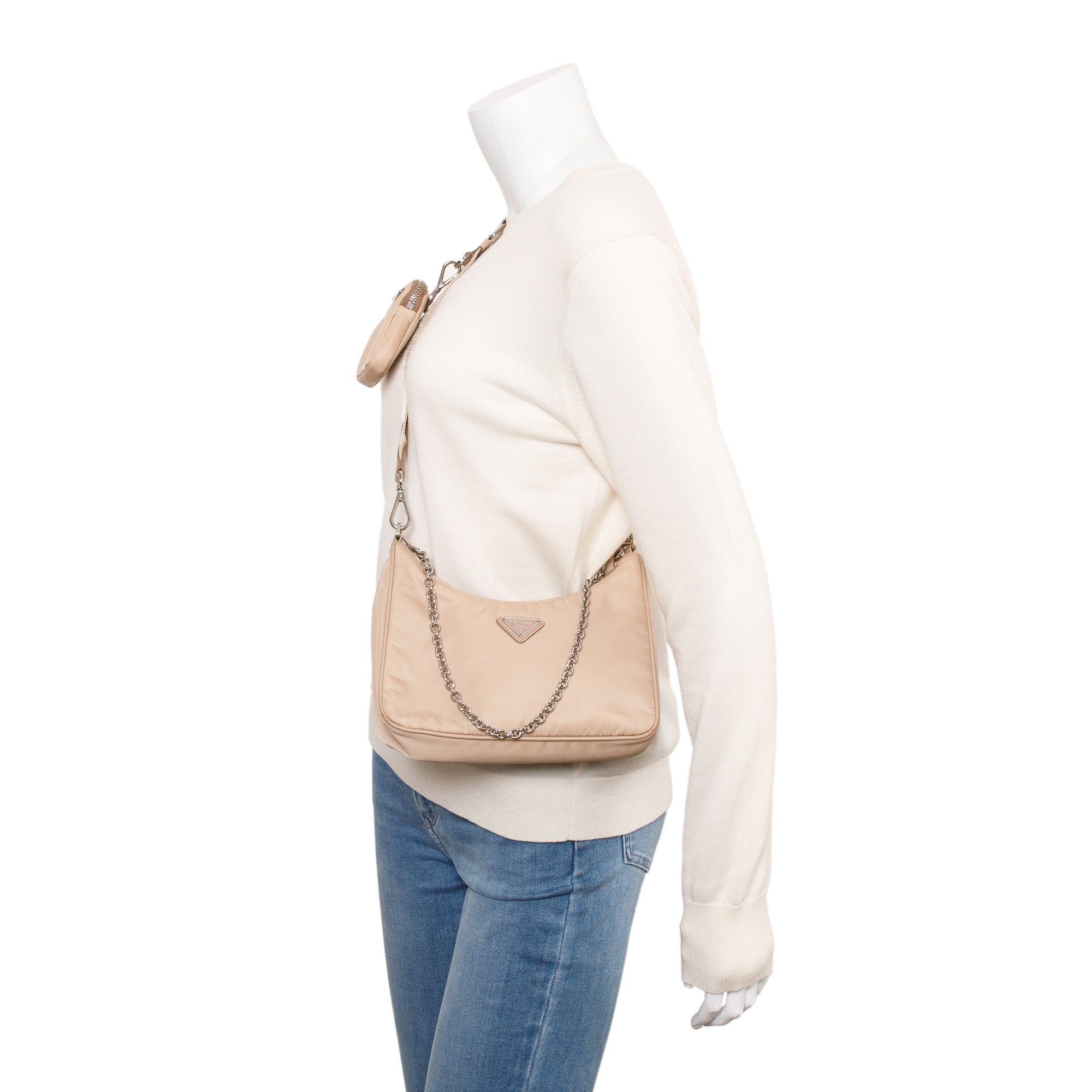 Prada Beige Re-Edition 2005 Re-Nylon Shoulder Bag