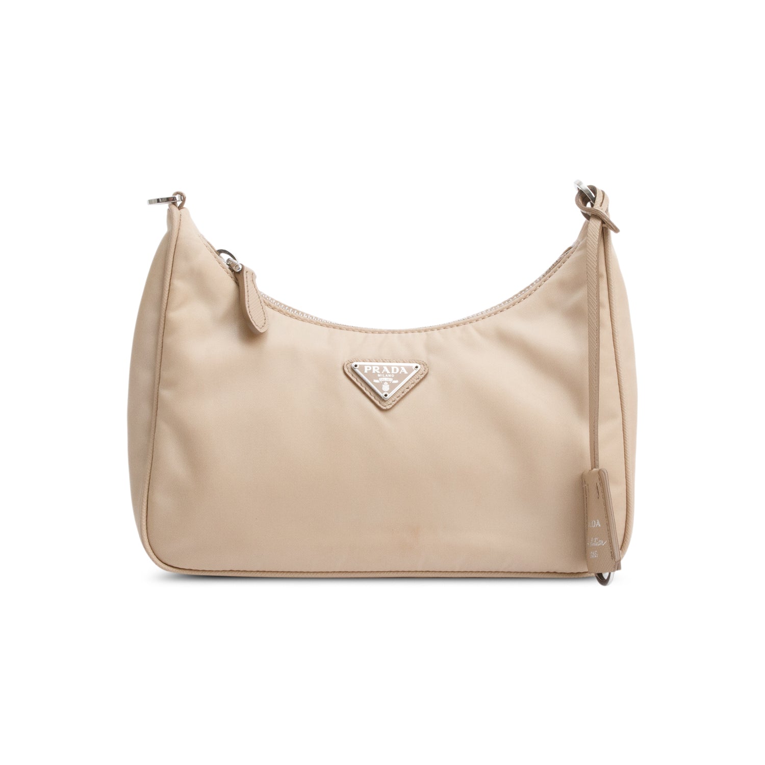 Prada Beige Re-Edition 2005 Re-Nylon Shoulder Bag w/ Authenticity Card