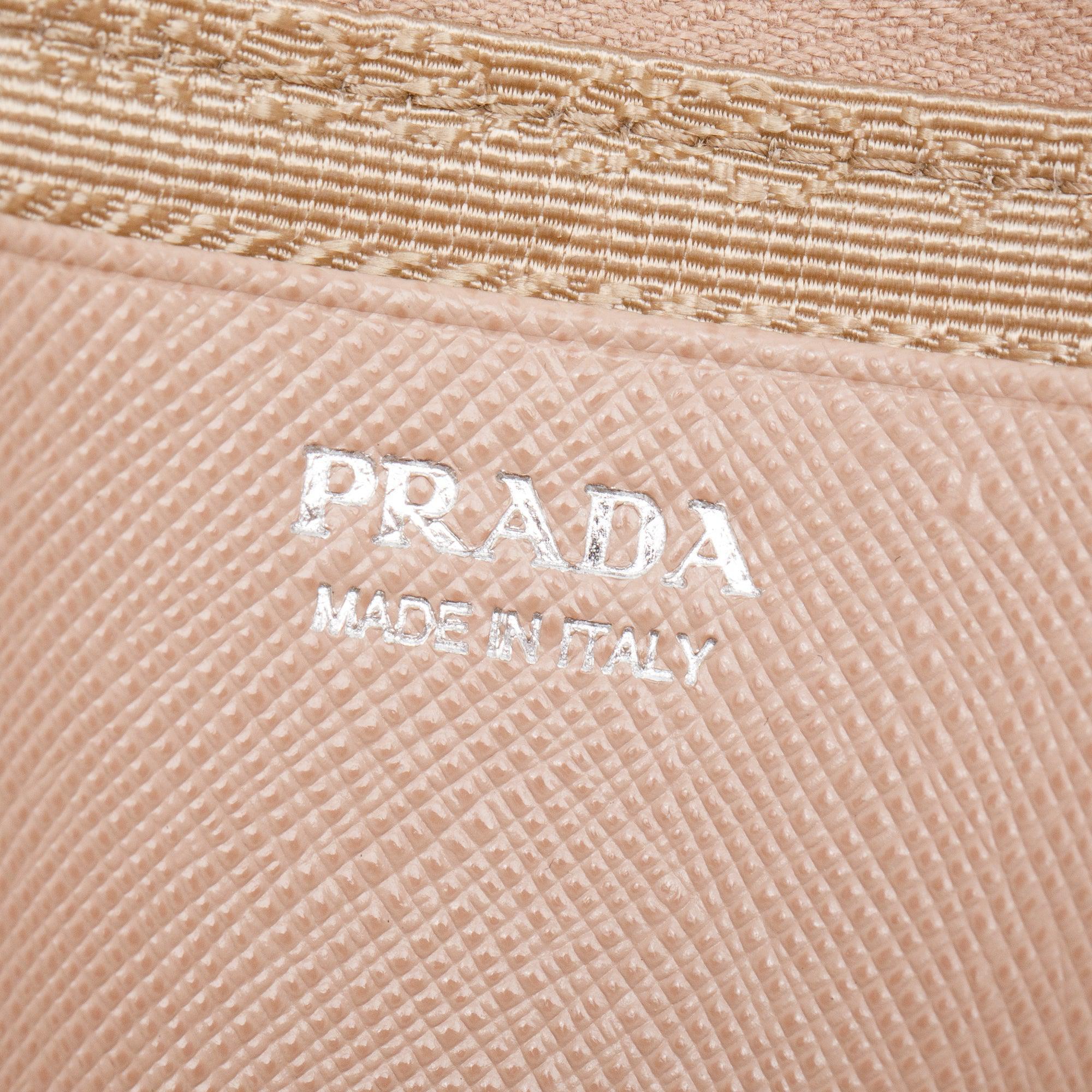 Prada Beige Saffiano Leather Mini Triangle Crossbody Bag w/ Box & Authenticity Card
