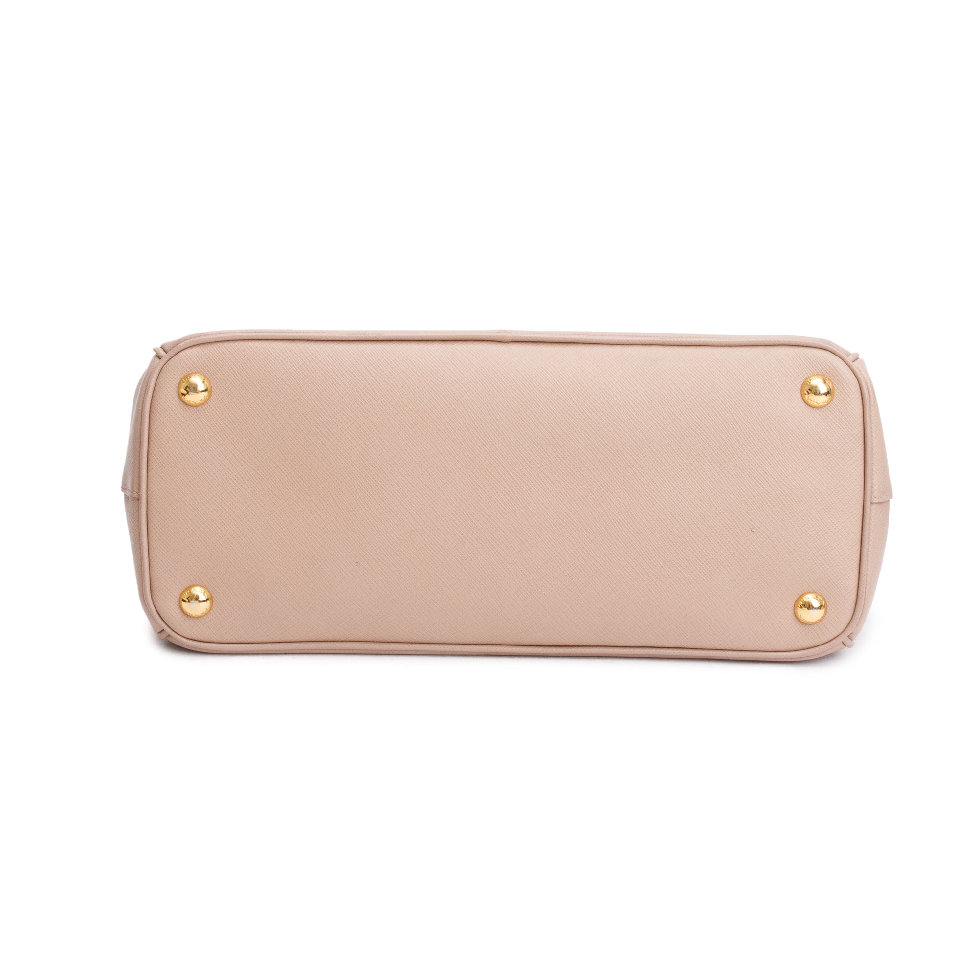 Prada Beige Saffiano Leather Small Double Zip Galleria Tote w/ Strap