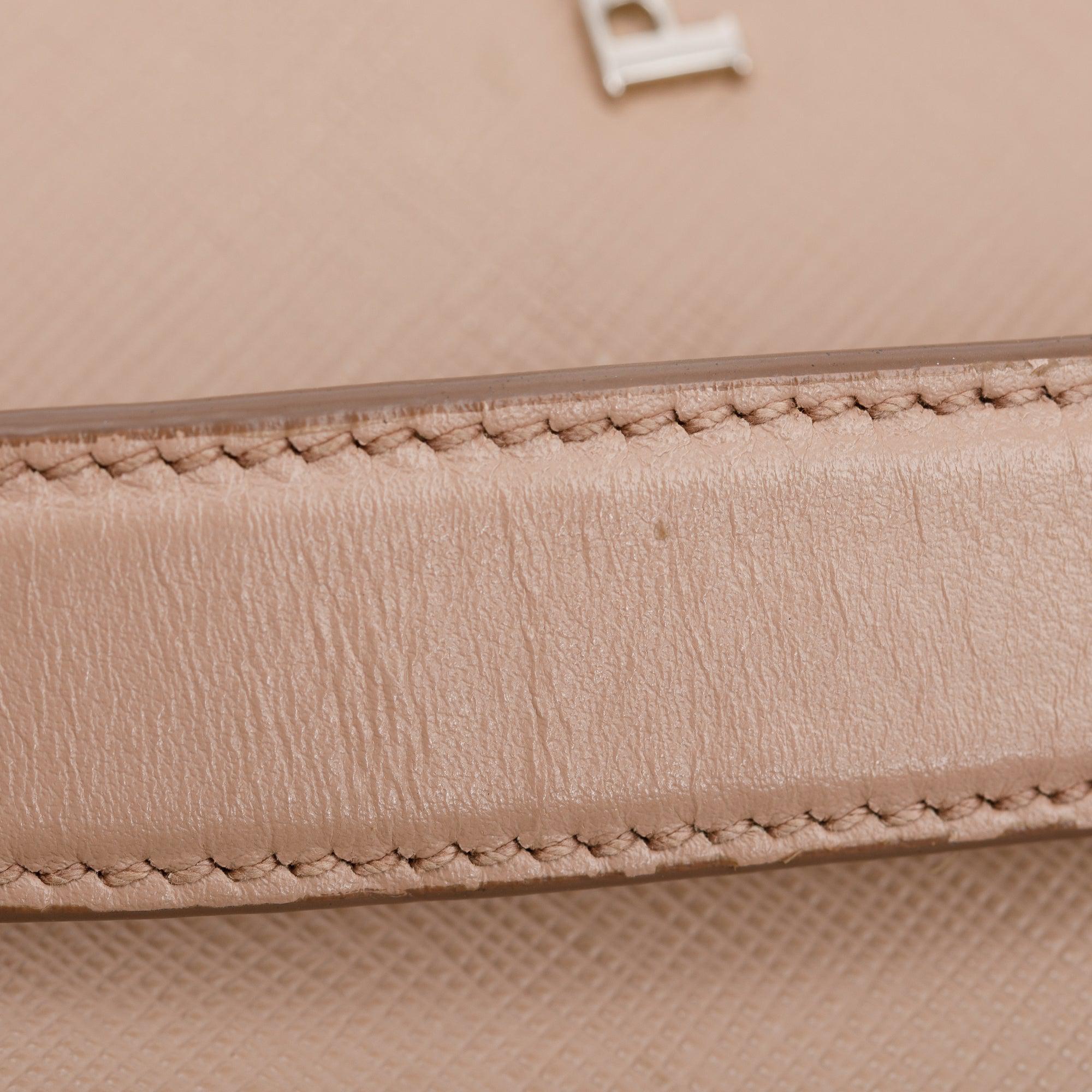 Prada Beige Saffiano Soft Calf Leather Chain Crossbody Bag w/ Authenticity Card