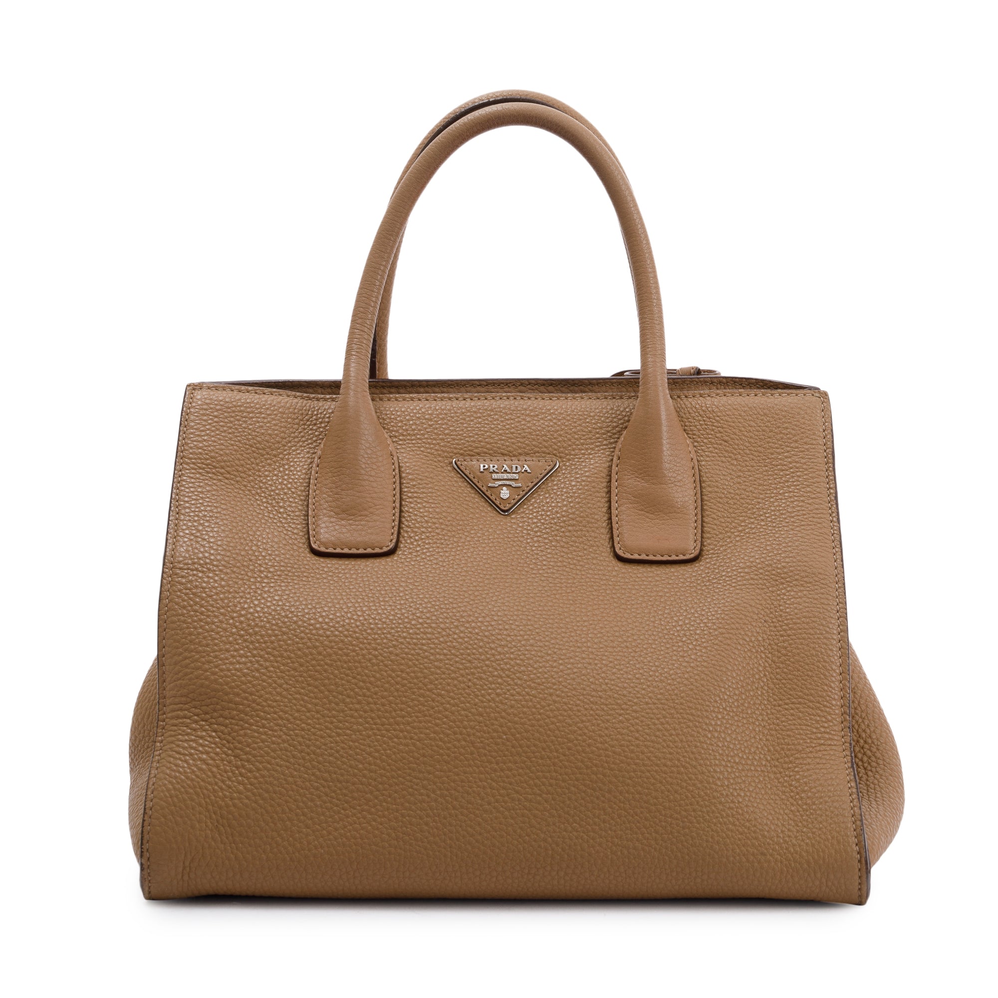 Prada Beige Vitello Daino Convertible Tote w/ Strap