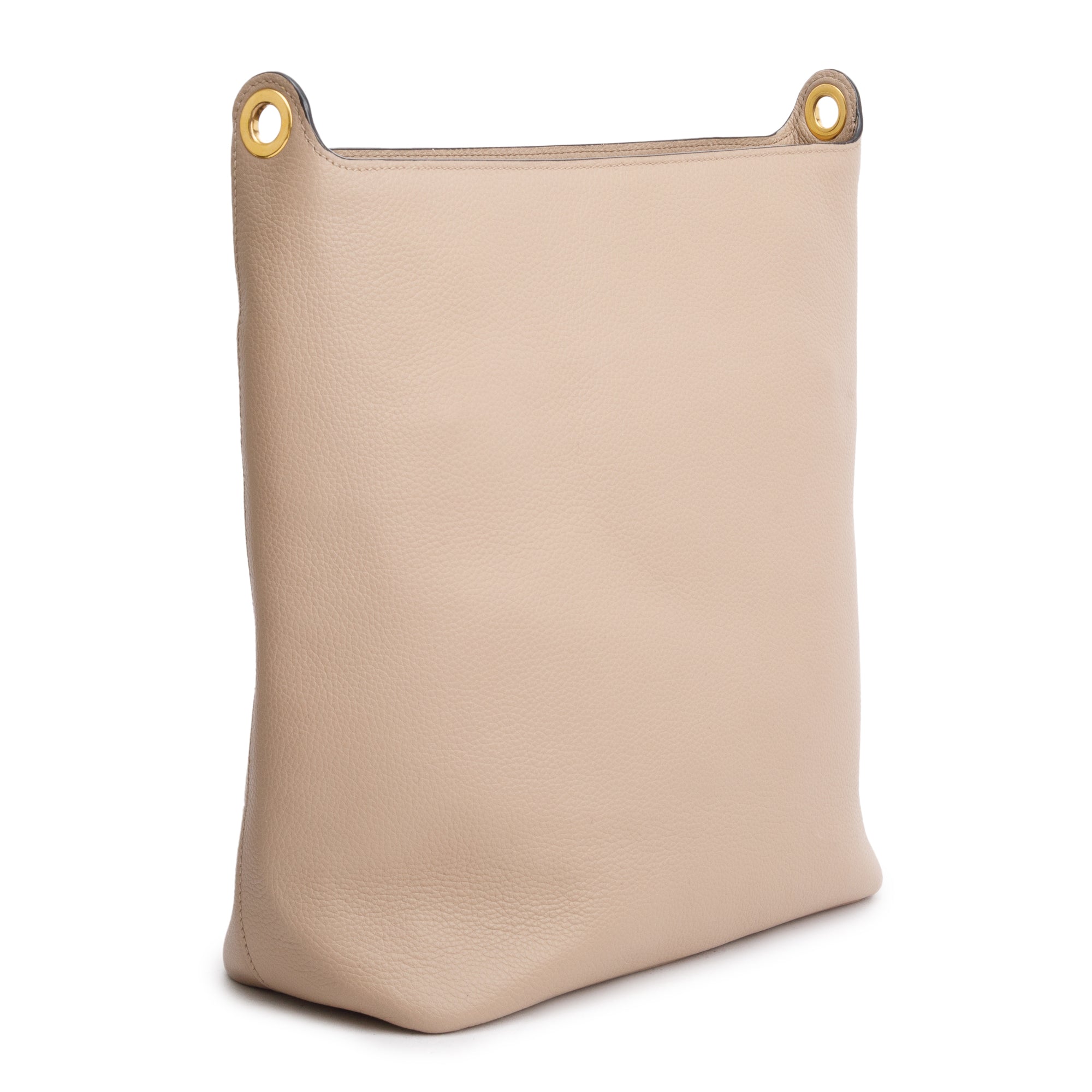 Prada Beige Vitello Daino Hobo Messenger Bag w/ Strap