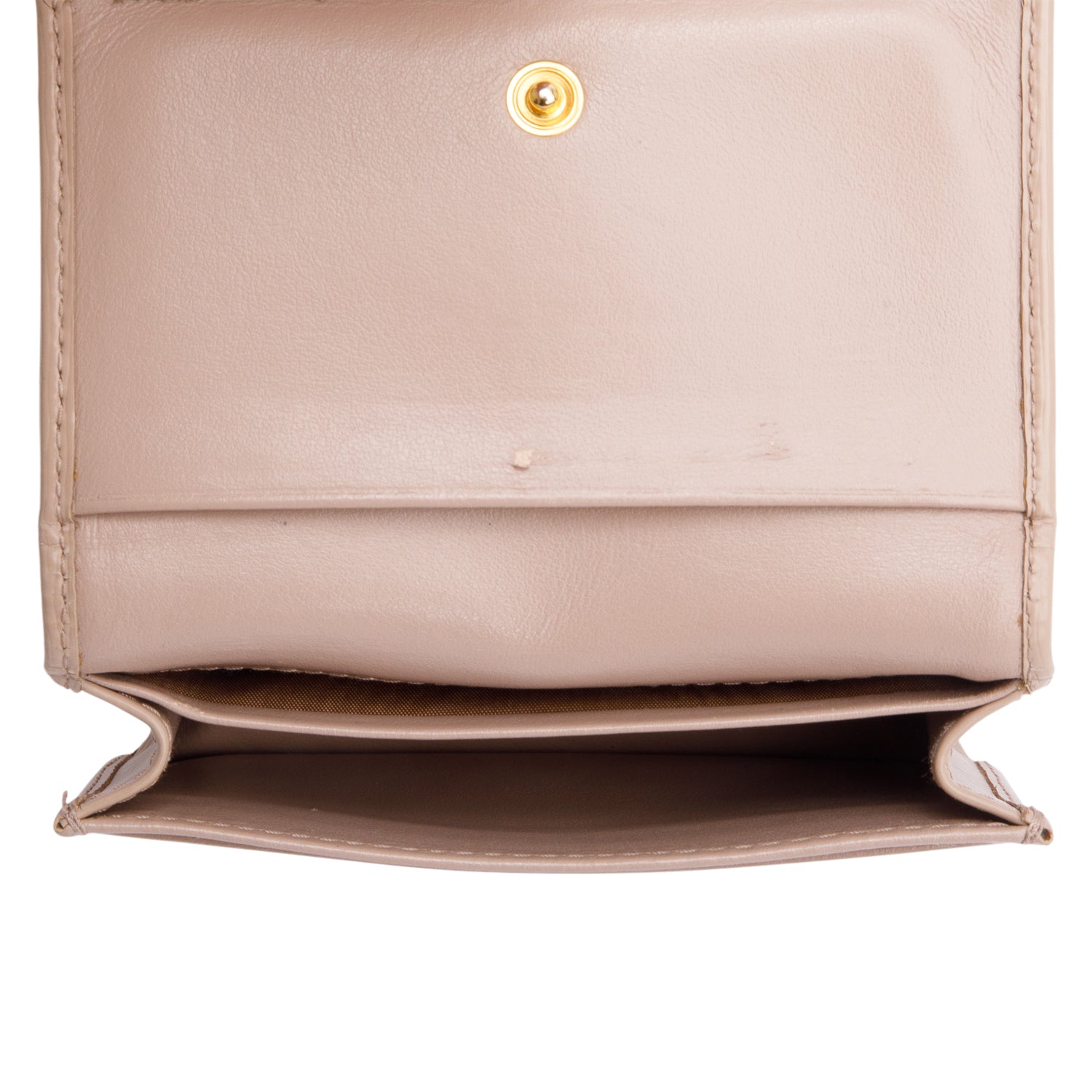 Prada Beige Vitello Move Leather Flap Card Holder w/ Box & Authenticity Card