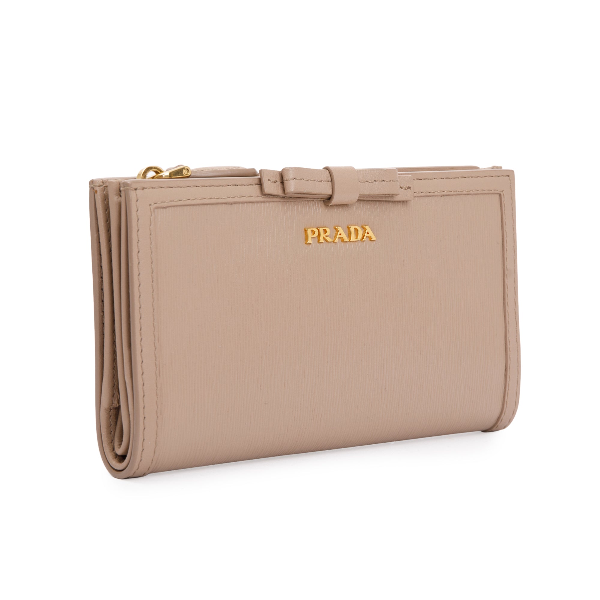 Prada Beige Vitello Move Leather Wallet