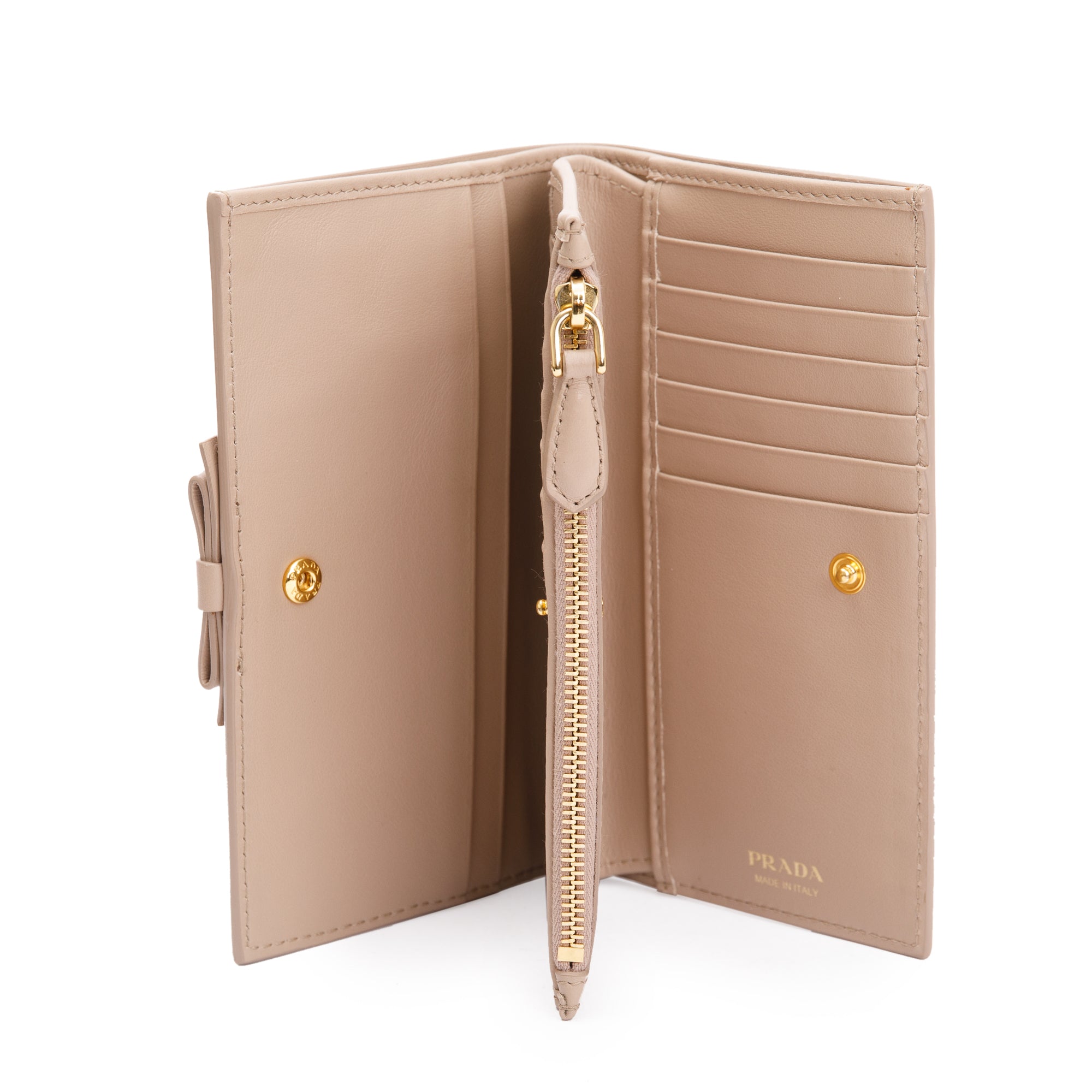 Prada Beige Vitello Move Leather Wallet