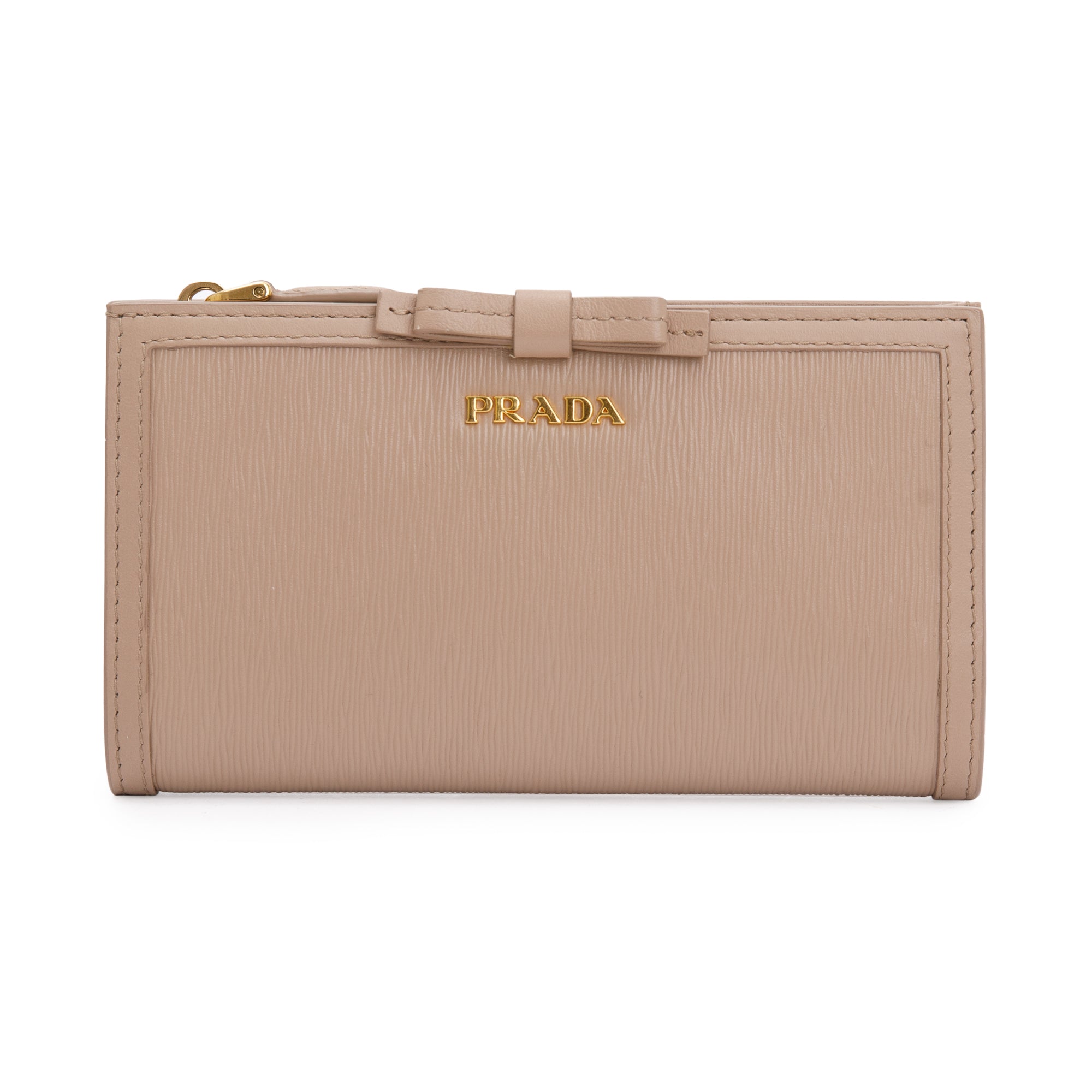 Prada Beige Vitello Move Leather Wallet