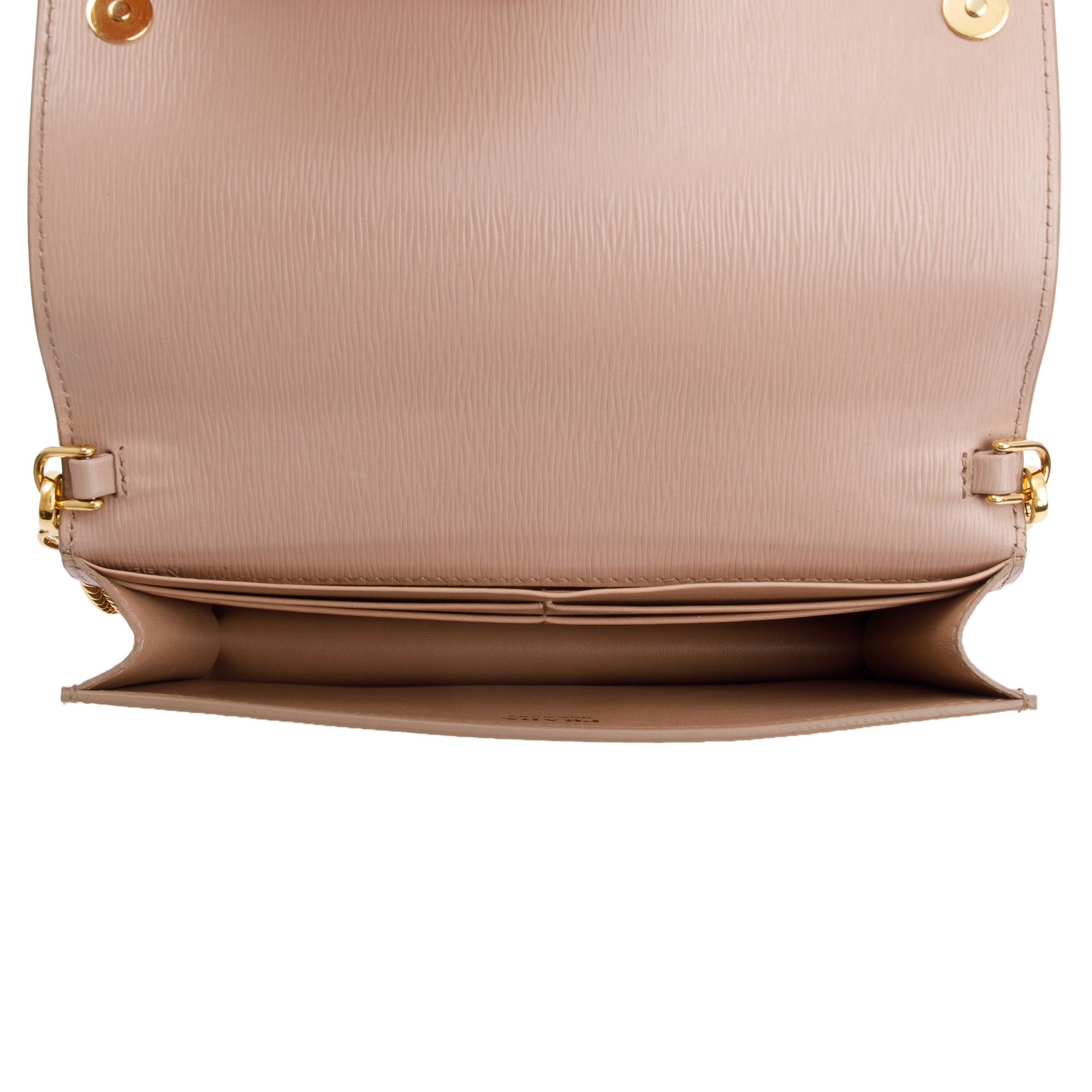 Prada Beige Vitello Move Wallet on Chain w/ Box & Authenticity Card