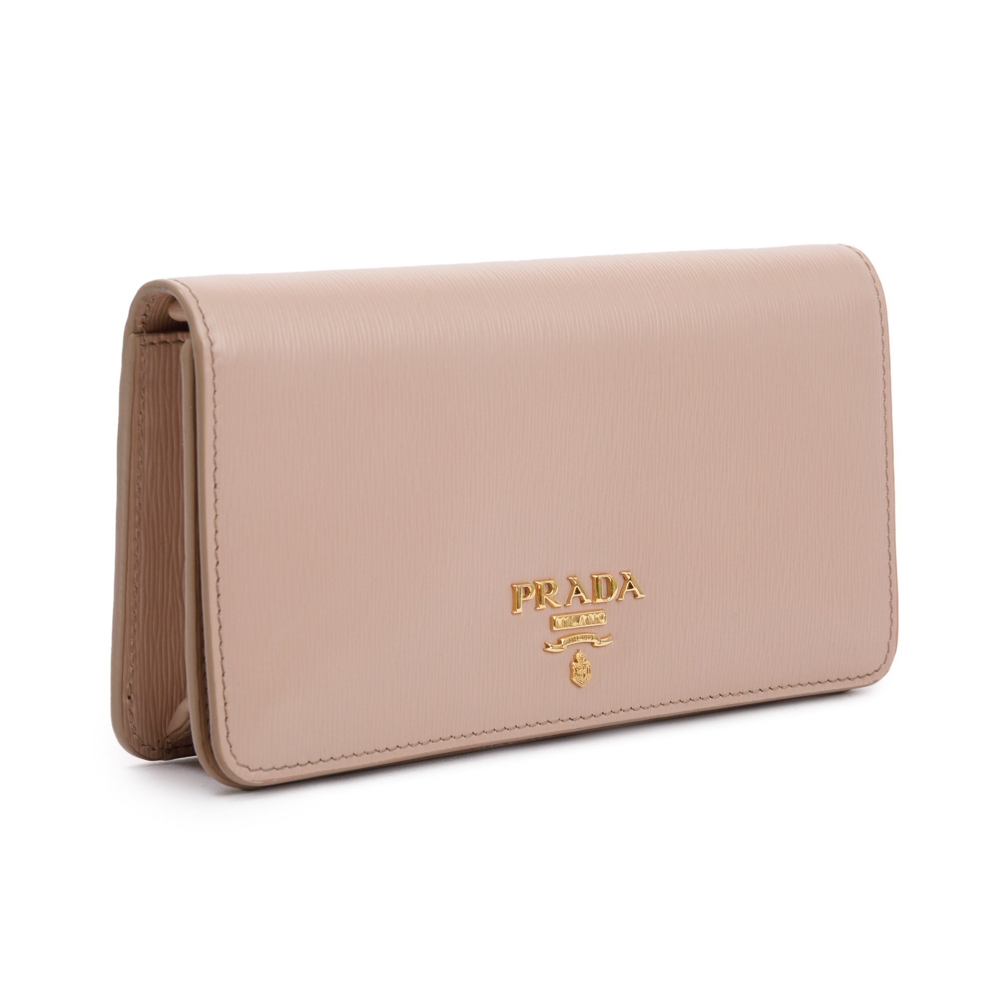 Prada Beige Vitello Move Wallet on Chain w/ Box & Authenticity Card