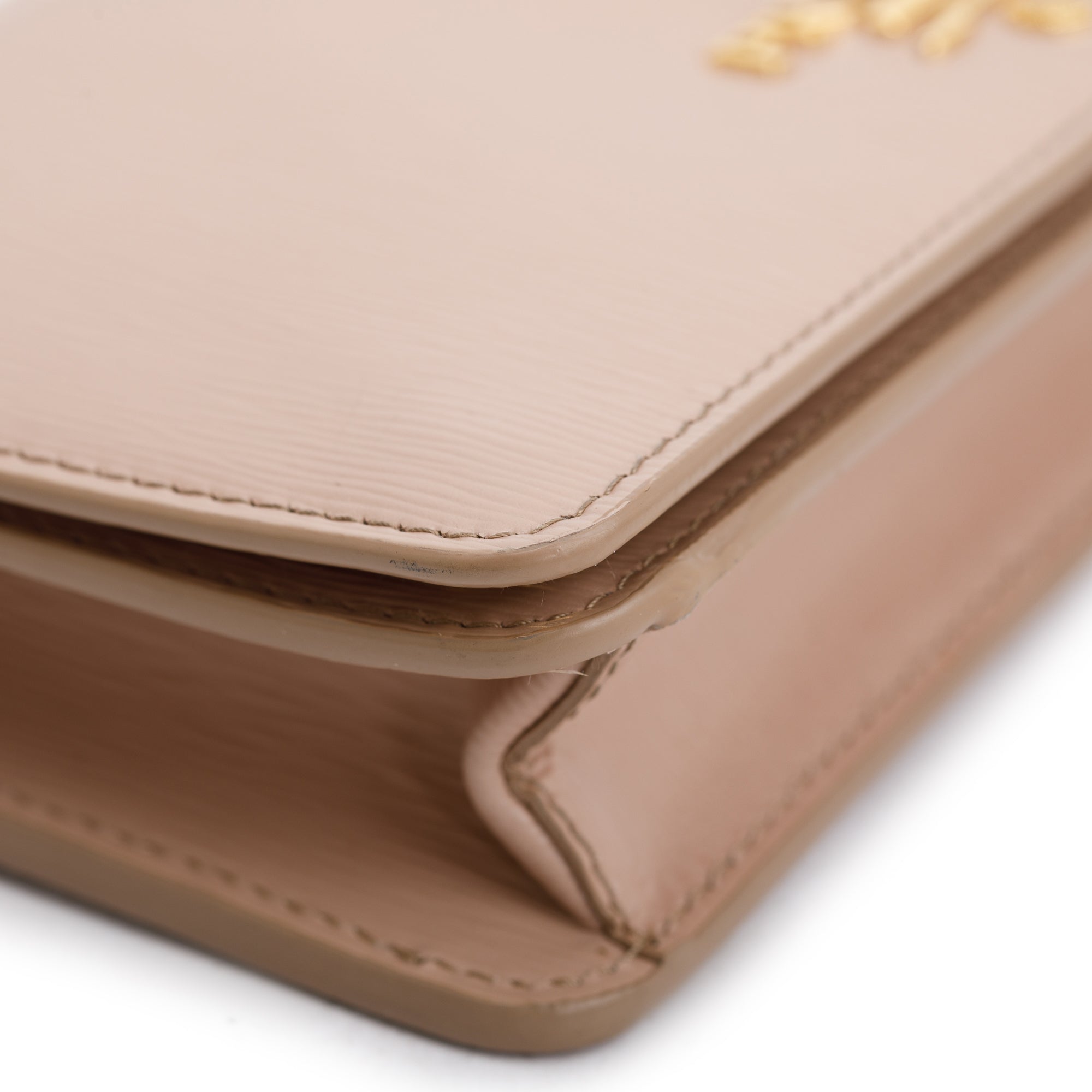 Prada Beige Vitello Move Wallet on Chain w/ Box & Authenticity Card