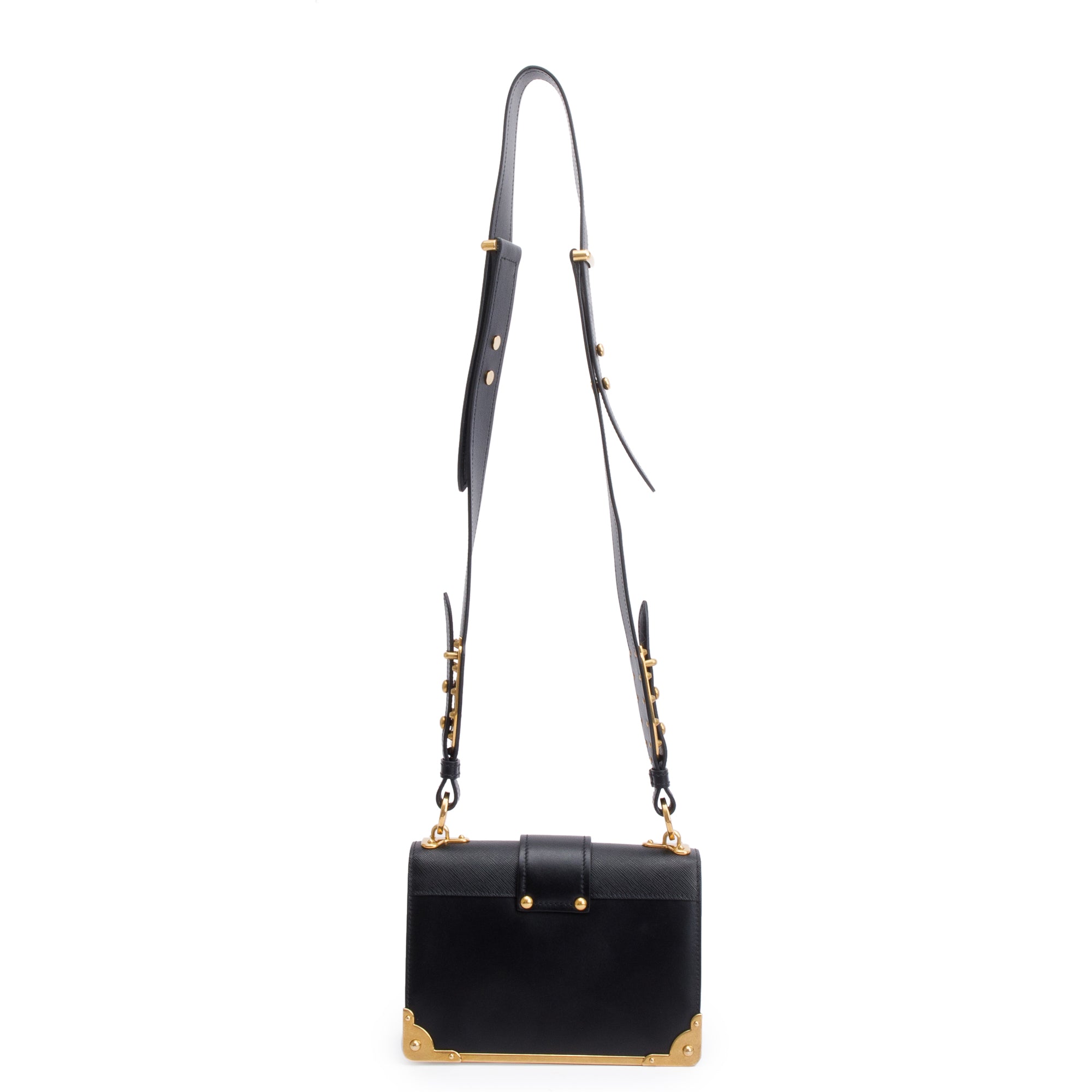 Prada Black City Calf Saffiano Cahier Bag