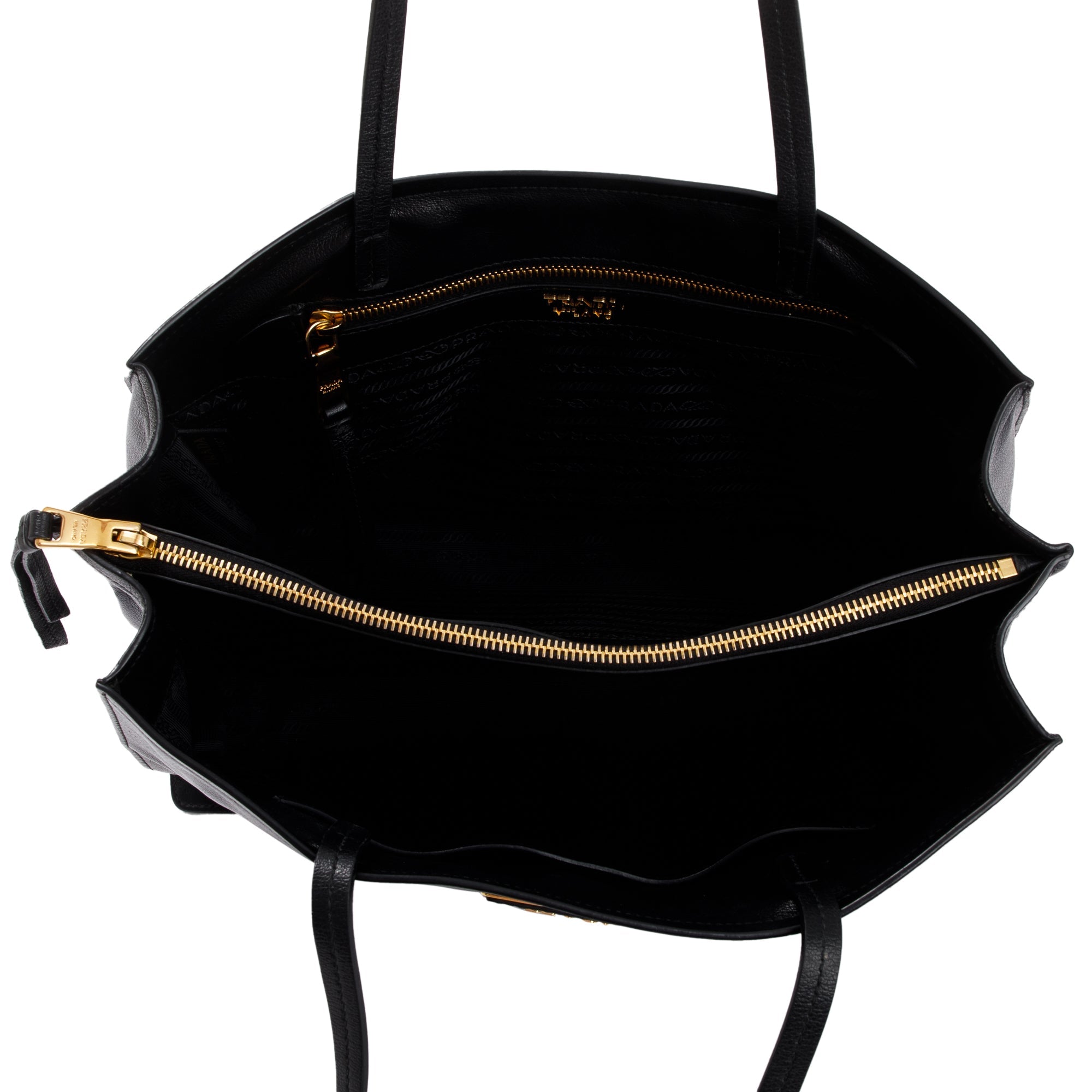 Prada Black Glace Calf Tote Bag