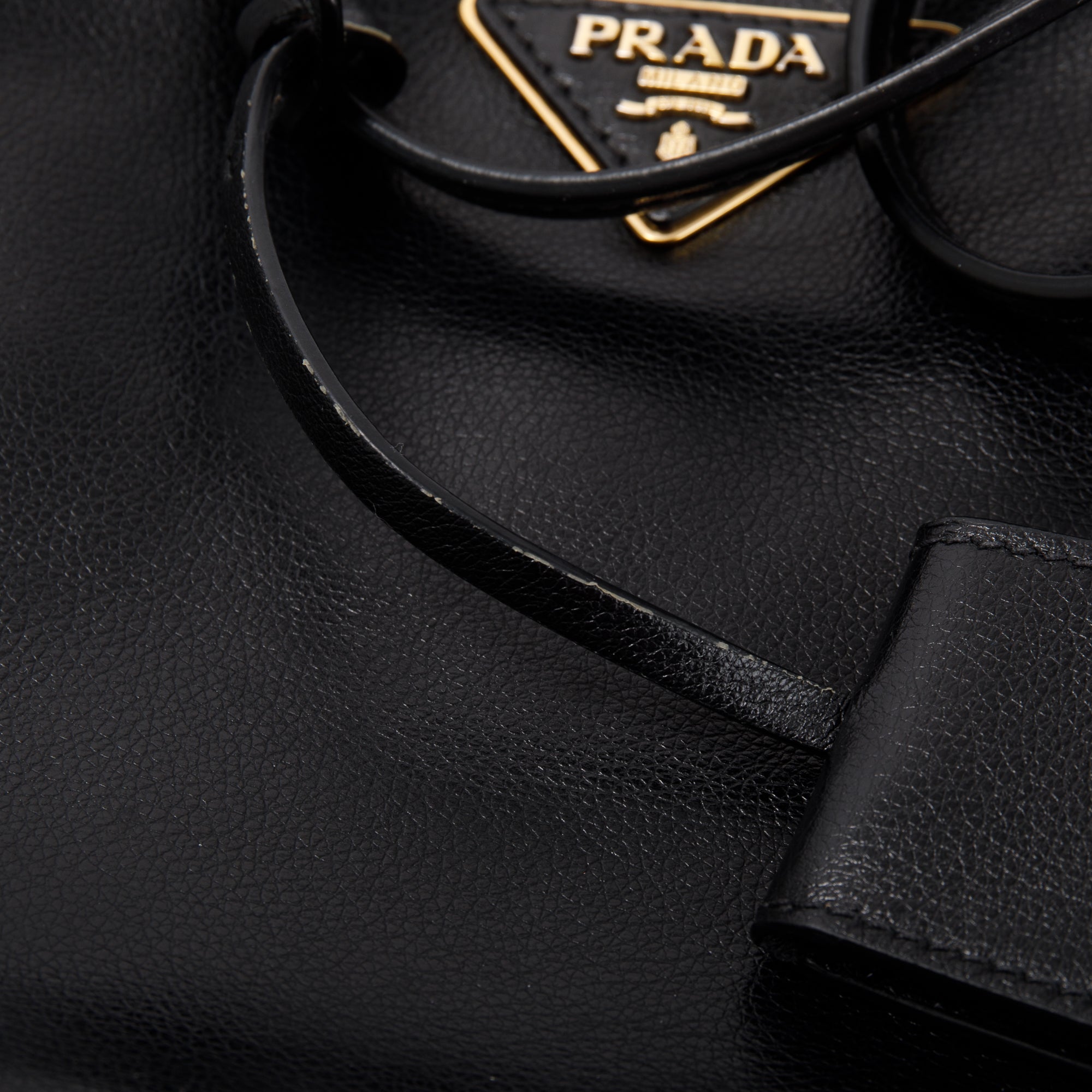 Prada Black Glace Calf Tote Bag