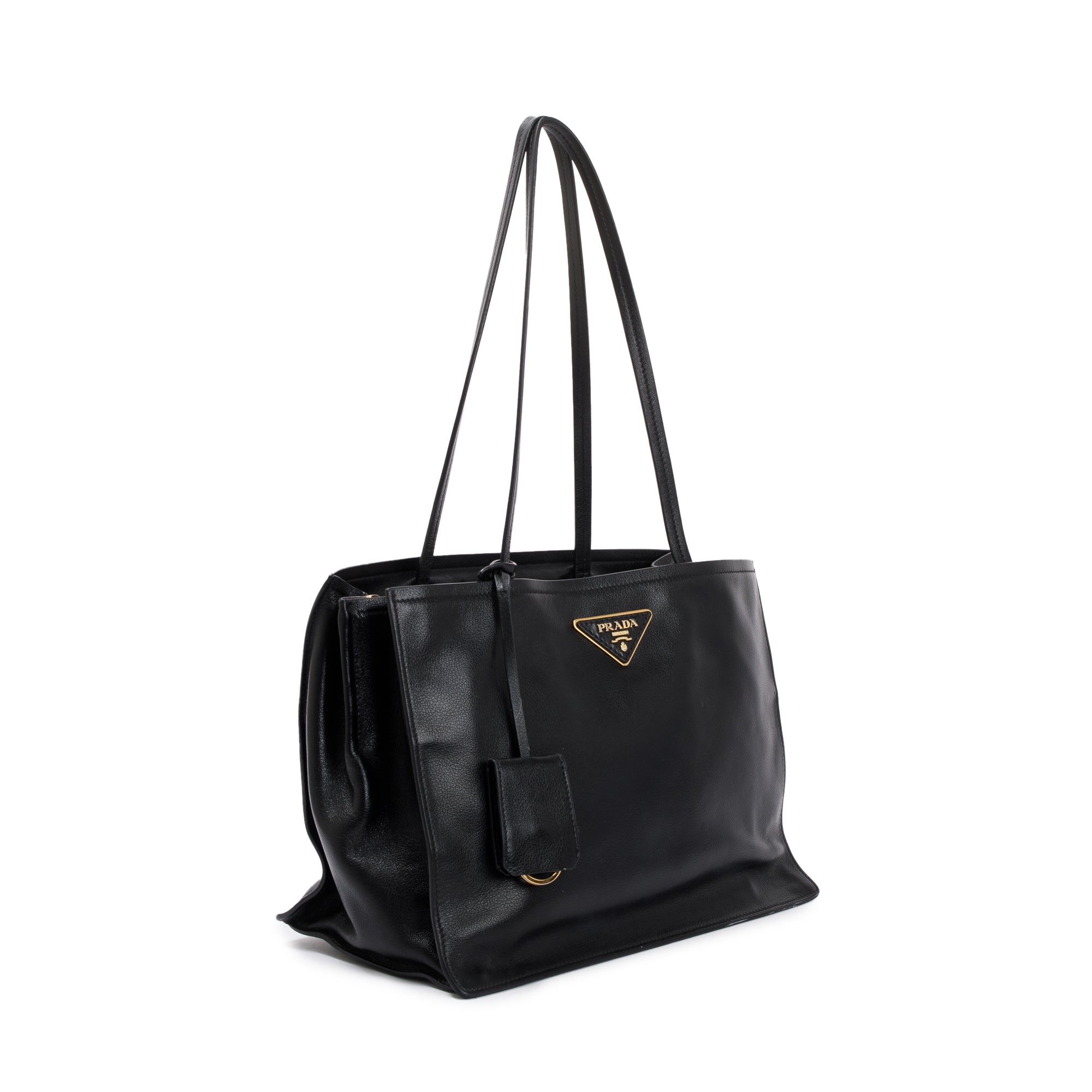 Prada Black Glace Calf Tote Bag
