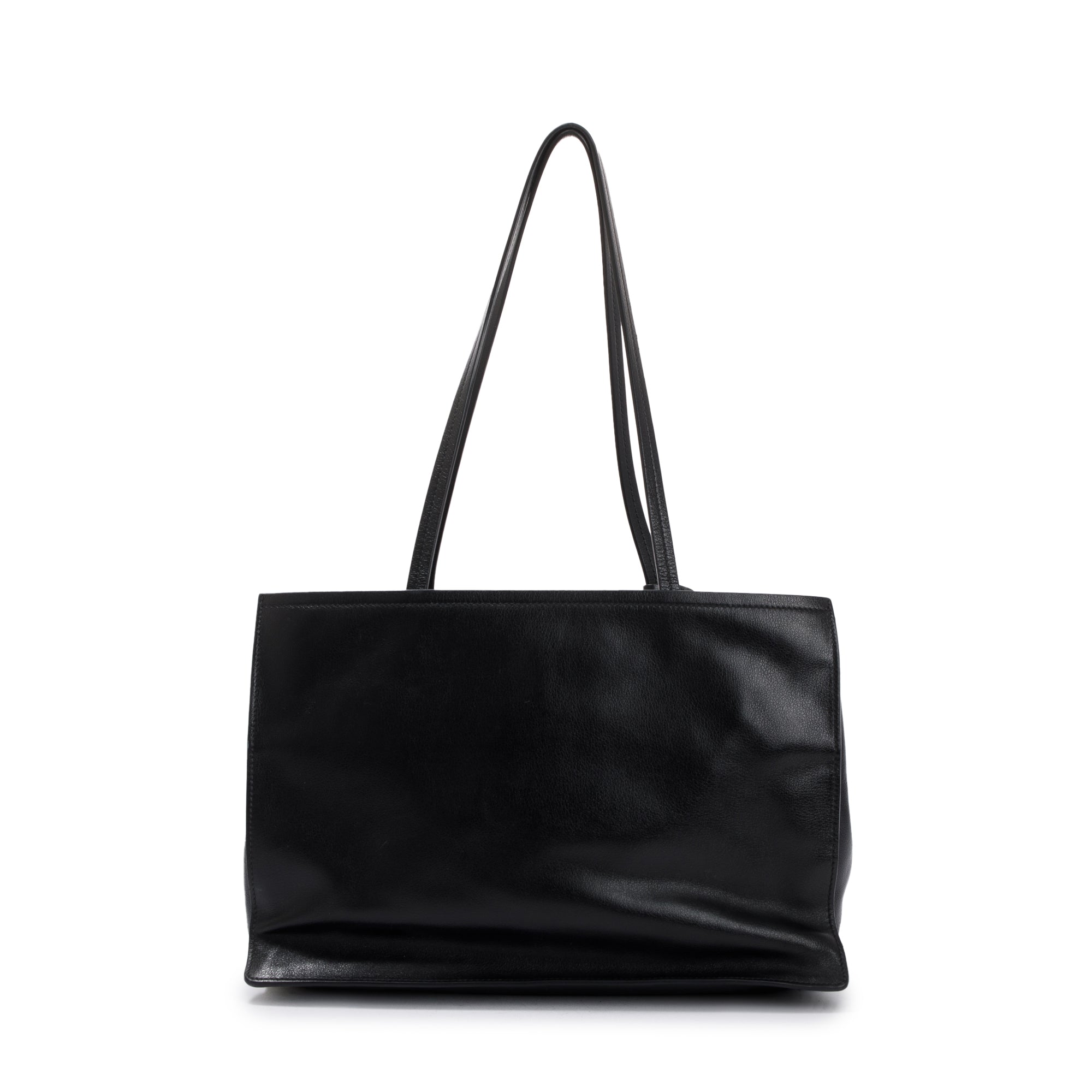 Prada Black Glace Calf Tote Bag