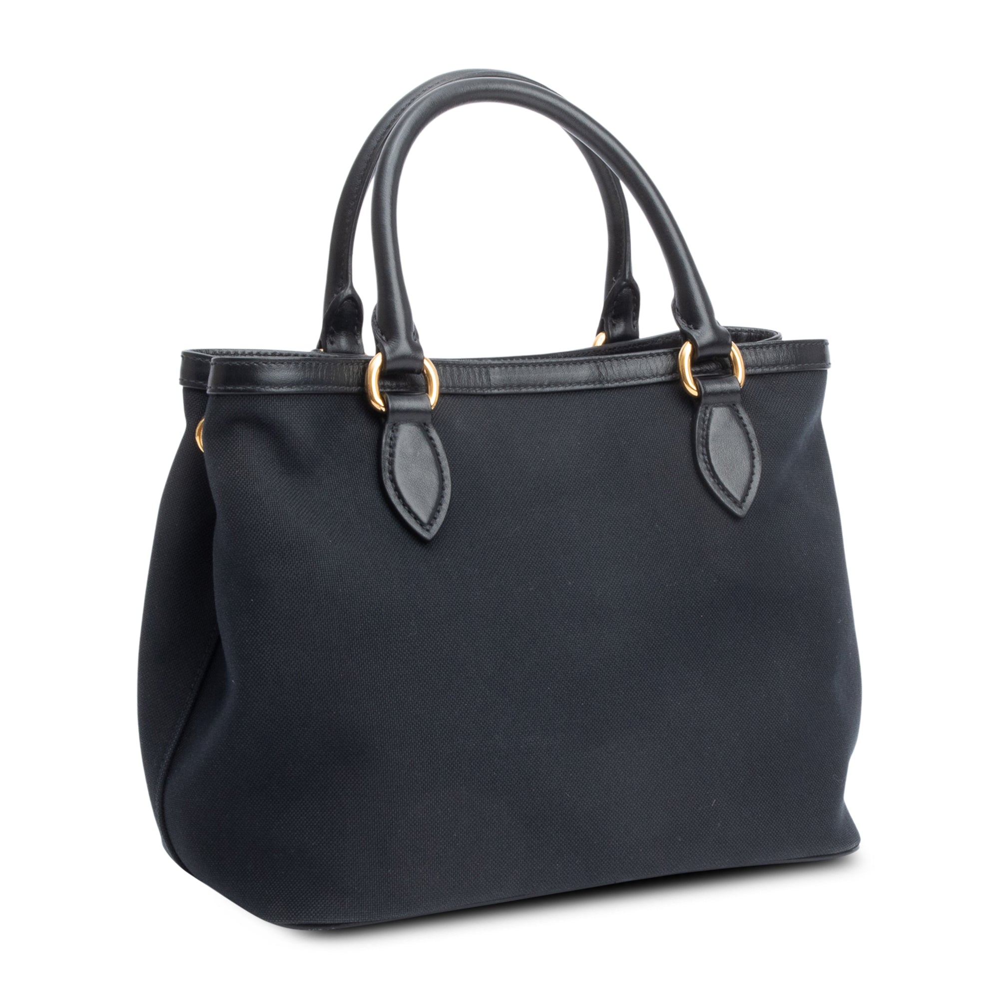 Prada Black Jacquard Logo Tote w/ Strap