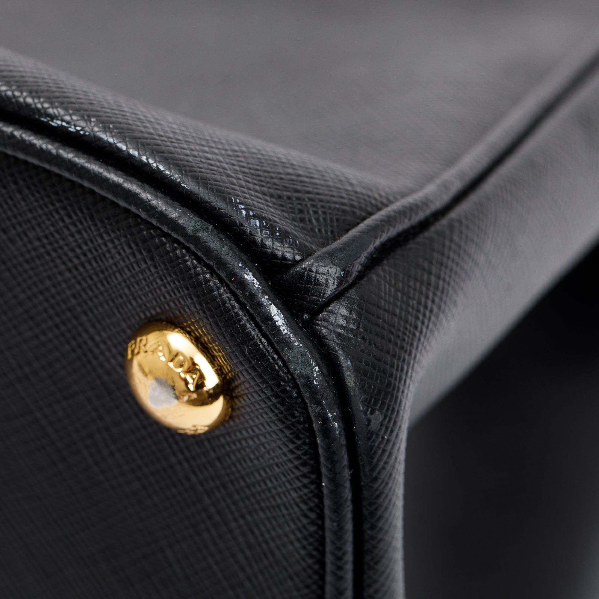 Prada Black Large Saffiano Lux Double Zip Galleria Tote w/ Strap