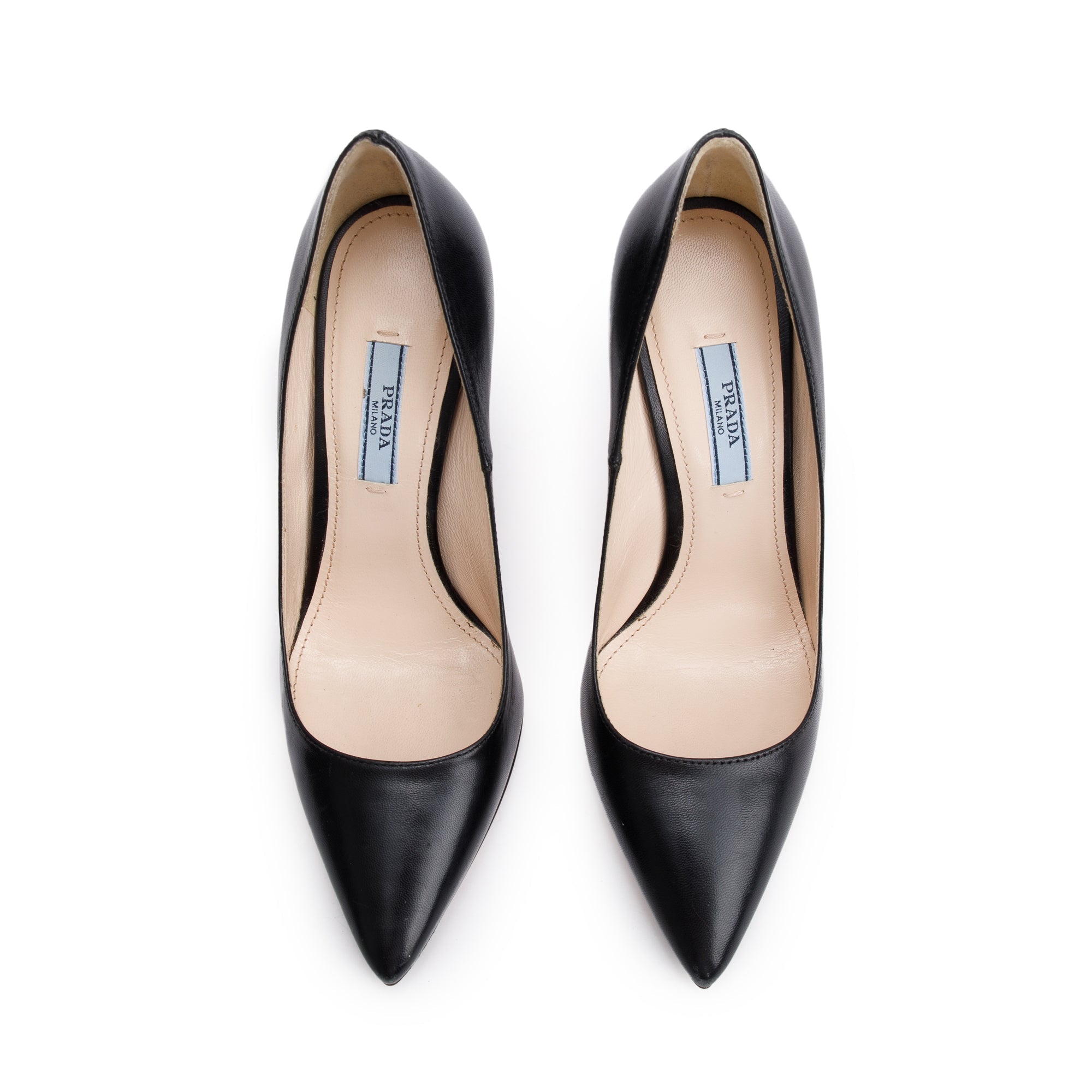 Prada Black Leather Calzature Donna Pumps, Size 35.5