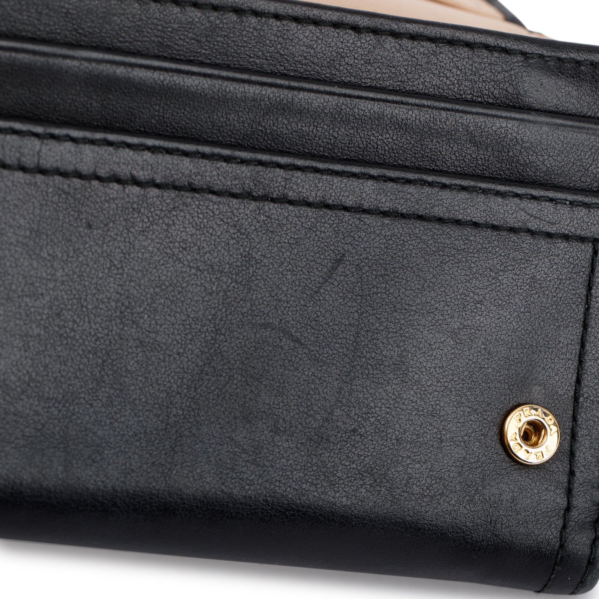 Prada Black Leather Continental Wallet