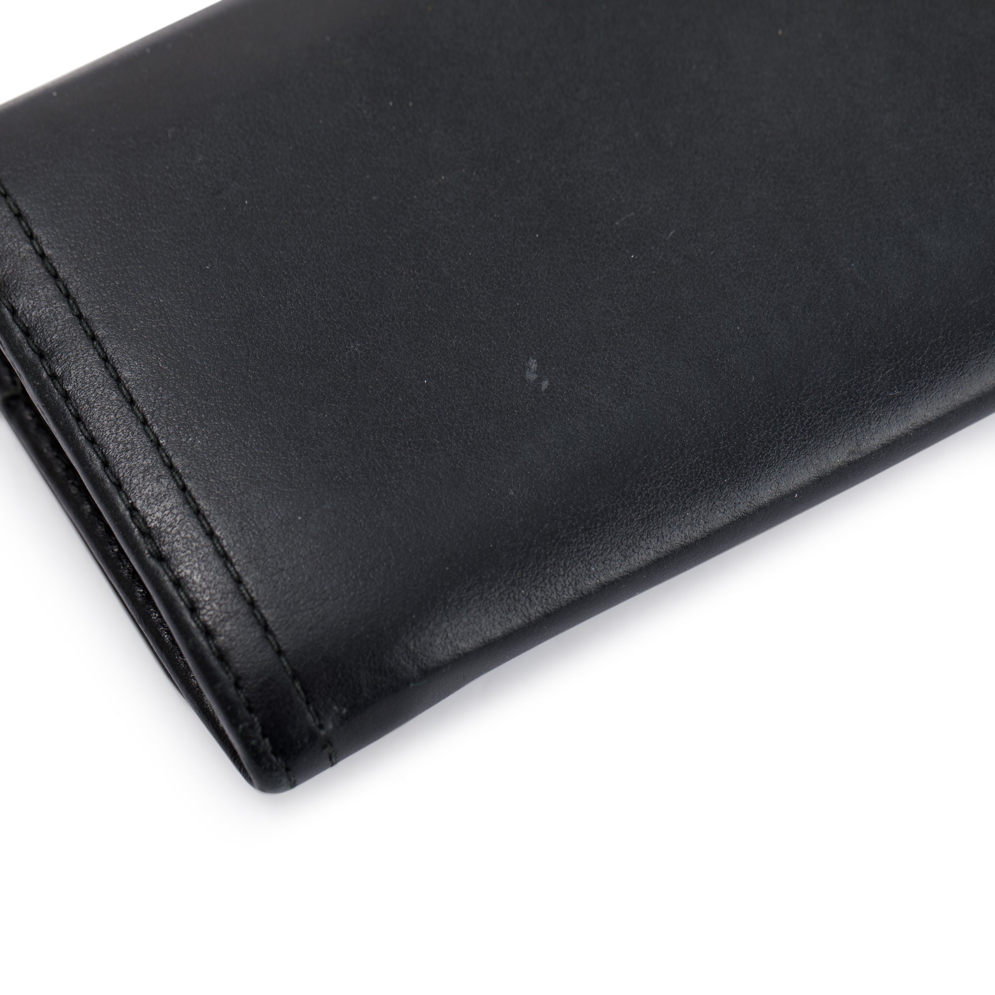 Prada Black Leather Continental Wallet