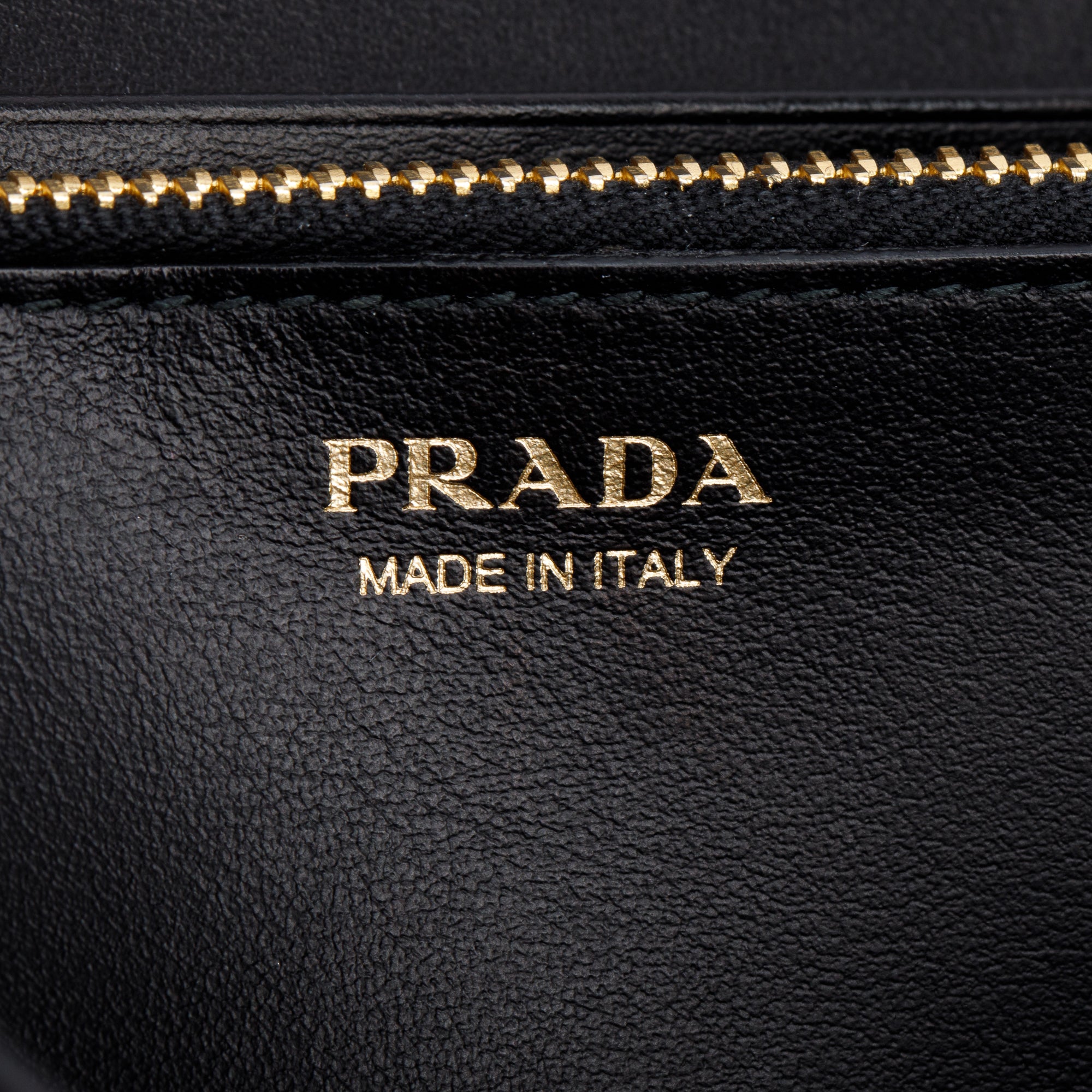 Prada Black Leather Studded Continental Flap Wallet