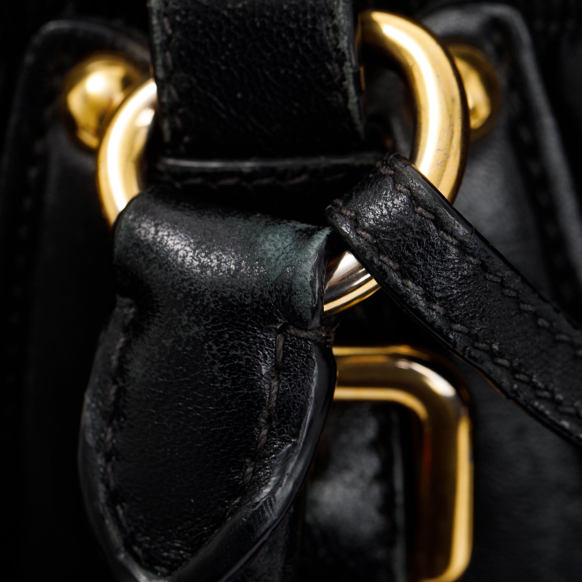 Prada Black Leather-Trimmed Tessuto Gaufre Tote w/ Authenticity Card