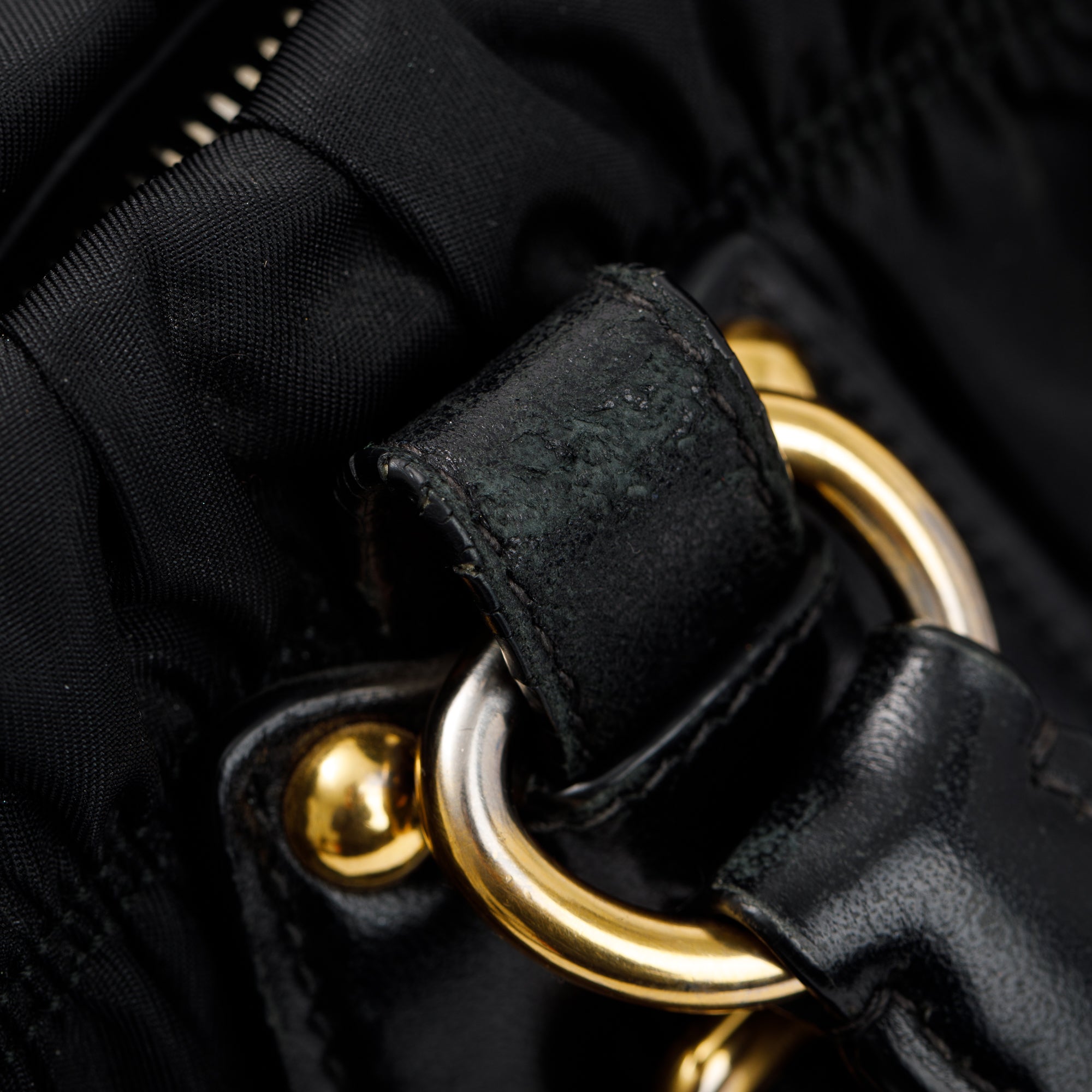 Prada Black Leather-Trimmed Tessuto Gaufre Tote w/ Authenticity Card