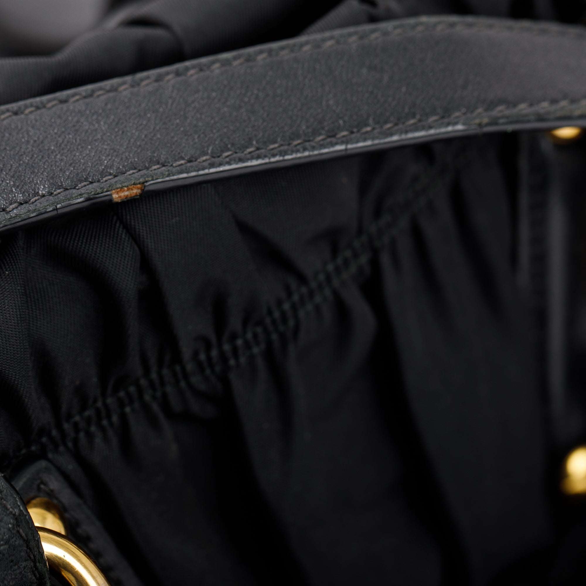 Prada Black Leather-Trimmed Tessuto Gaufre Tote w/ Authenticity Card