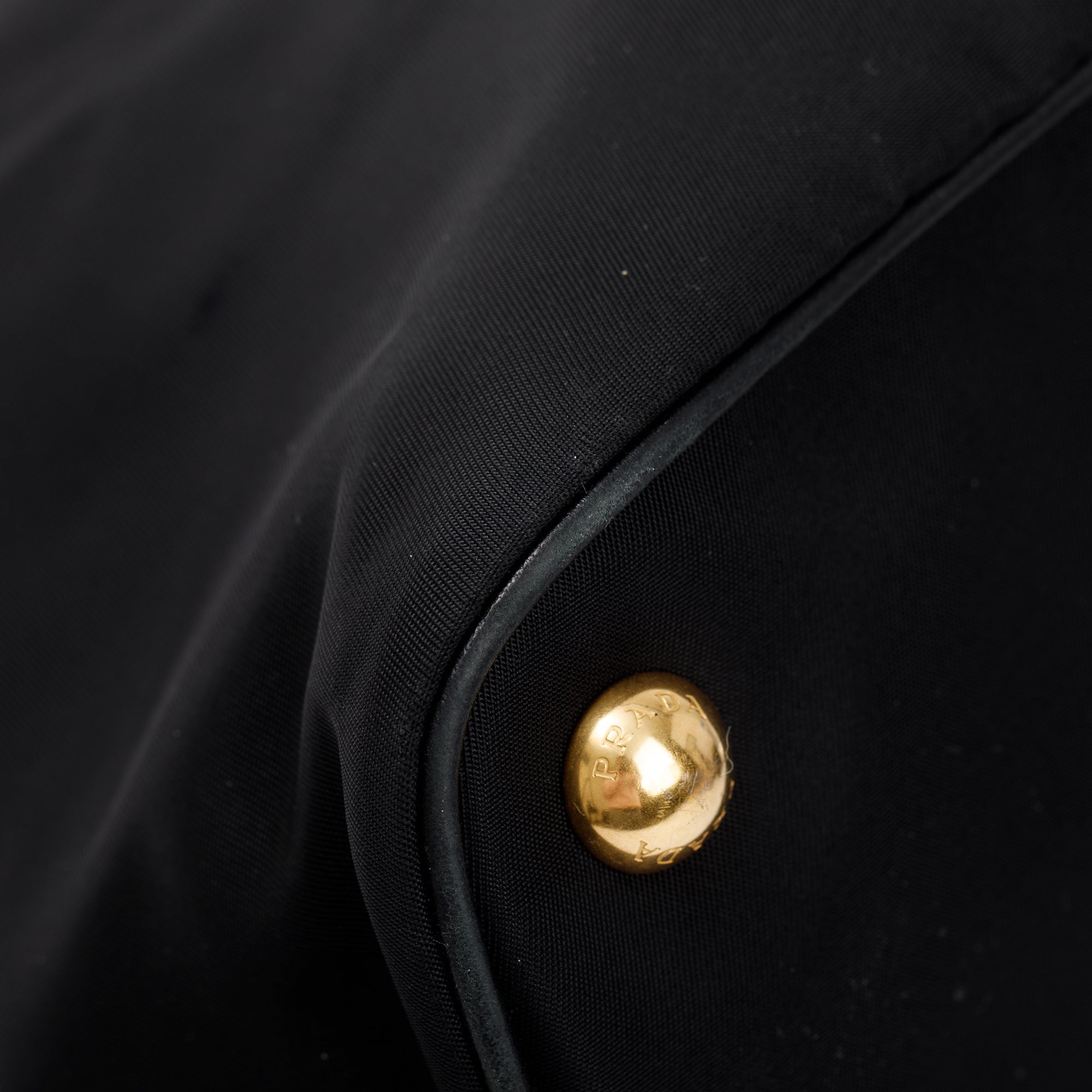 Prada Black Leather Trimmed Tessuto Nylon Tote w/ Strap