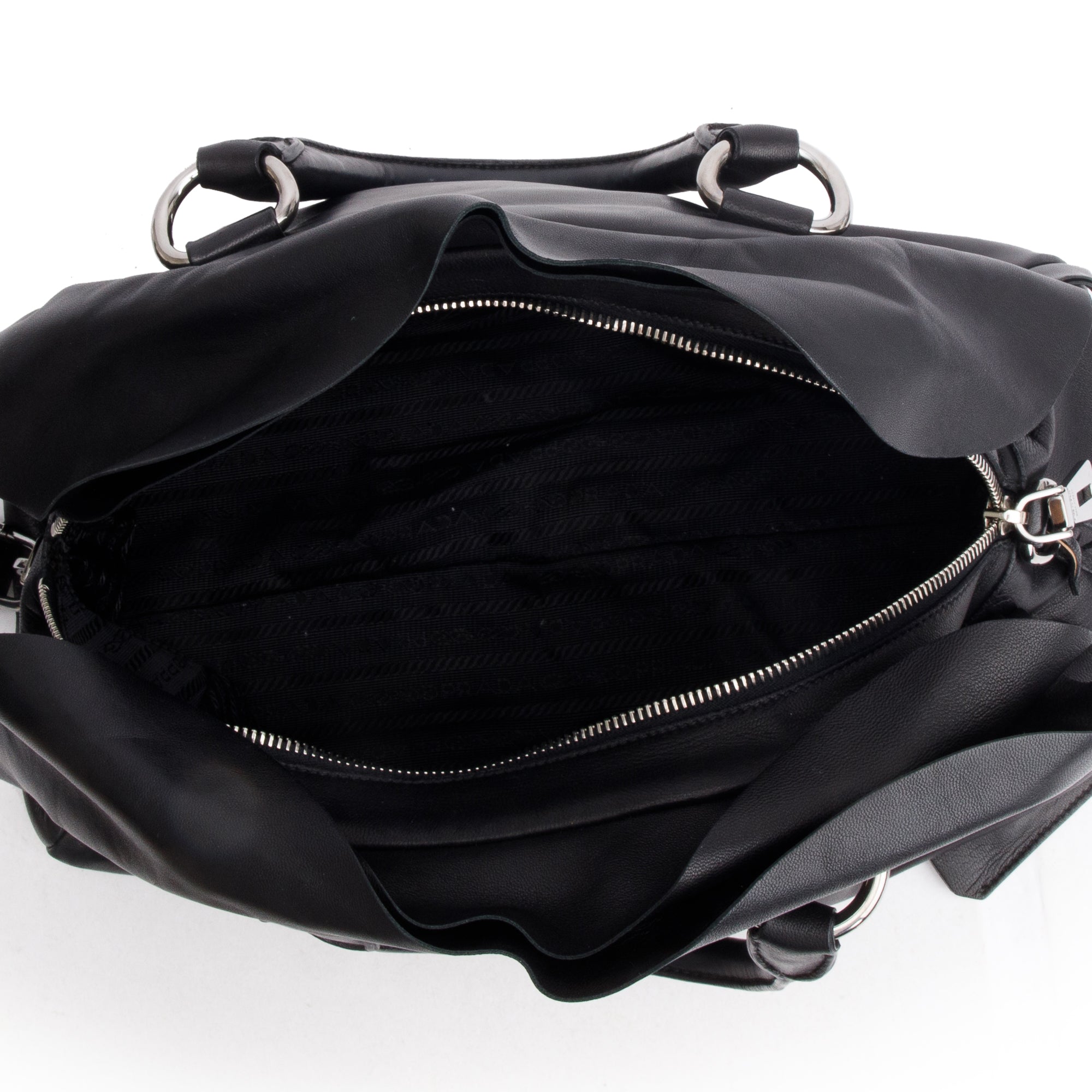 Prada Black Nappa Leather Handle Bag