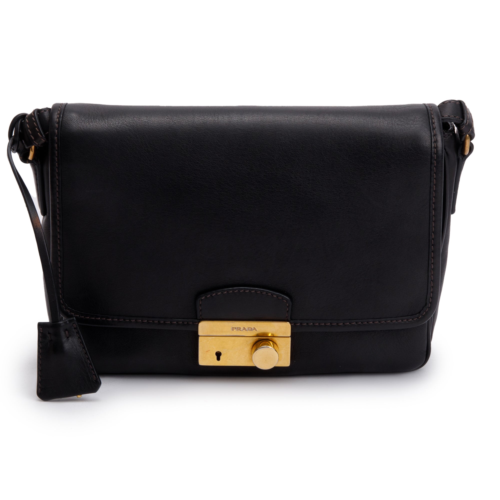 Prada Black Nappa Leather Sound Crossbody Bag w/ Authenticity Card