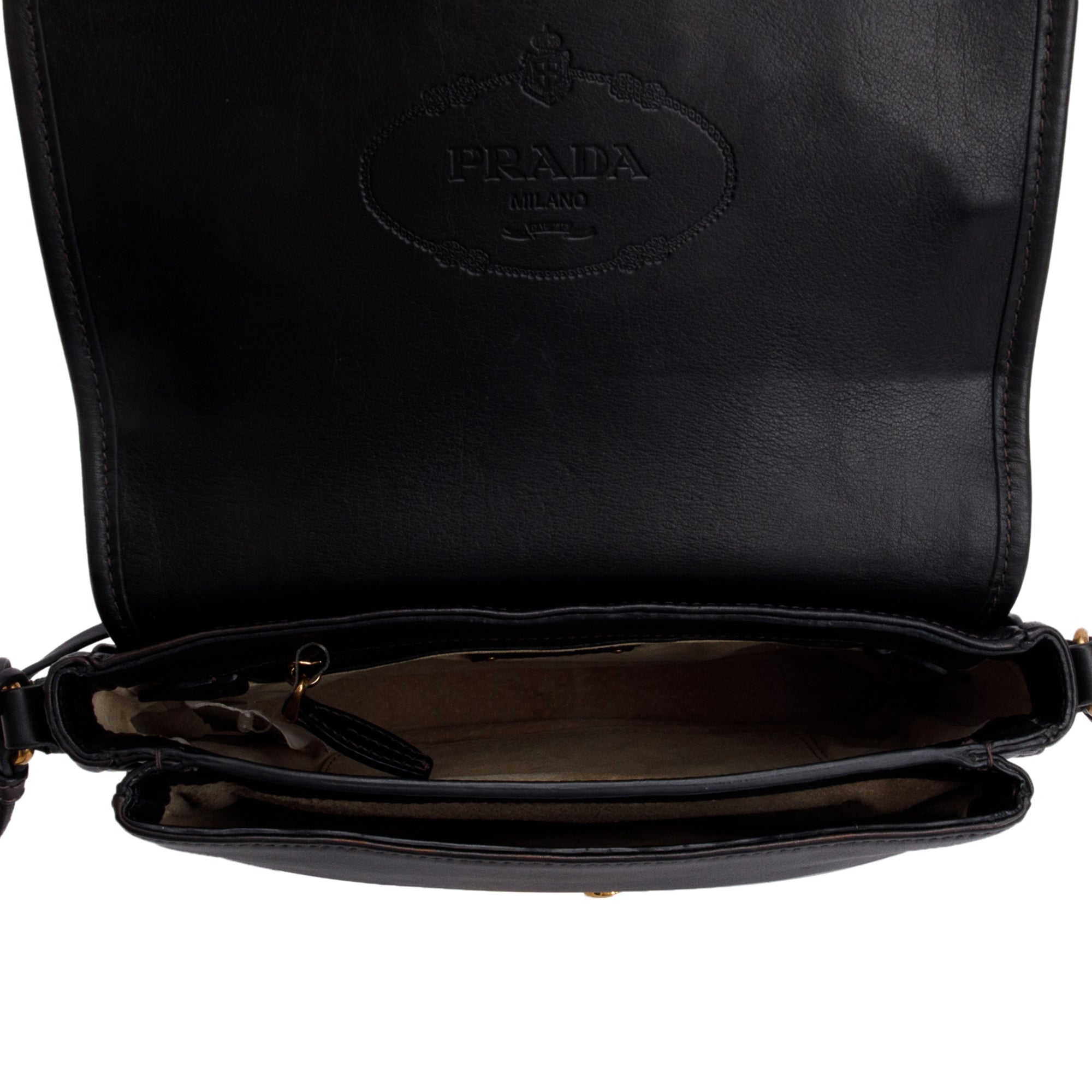 Prada Black Nappa Leather Sound Crossbody Bag w/ Authenticity Card