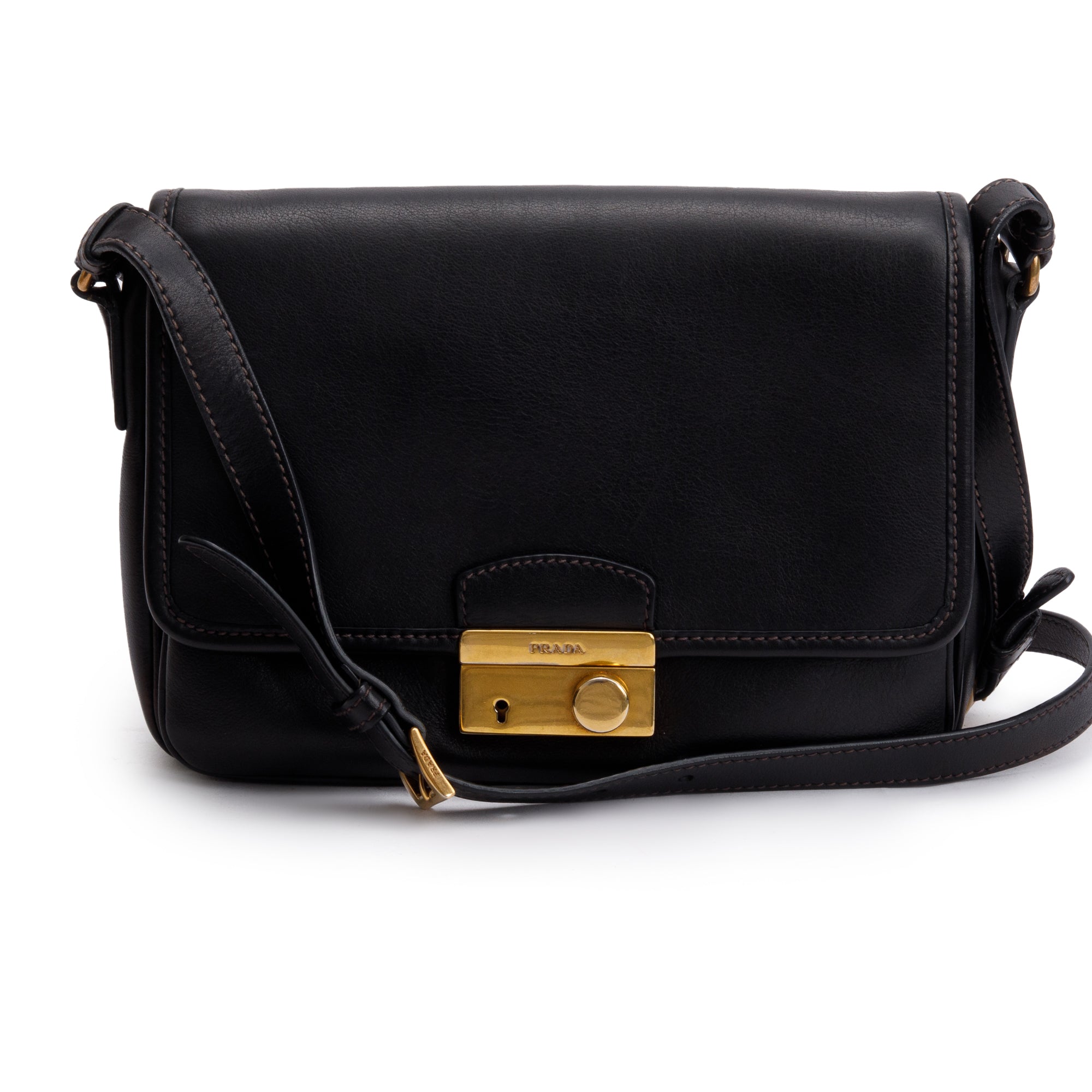 Prada Black Nappa Leather Sound Crossbody Bag w/ Authenticity Card