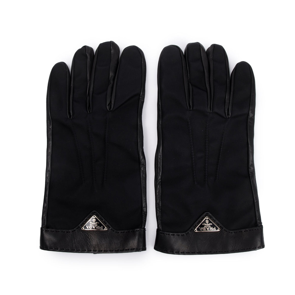 Prada Black Nappa Tessuto Nylon Logo Gloves – OLIVER'S