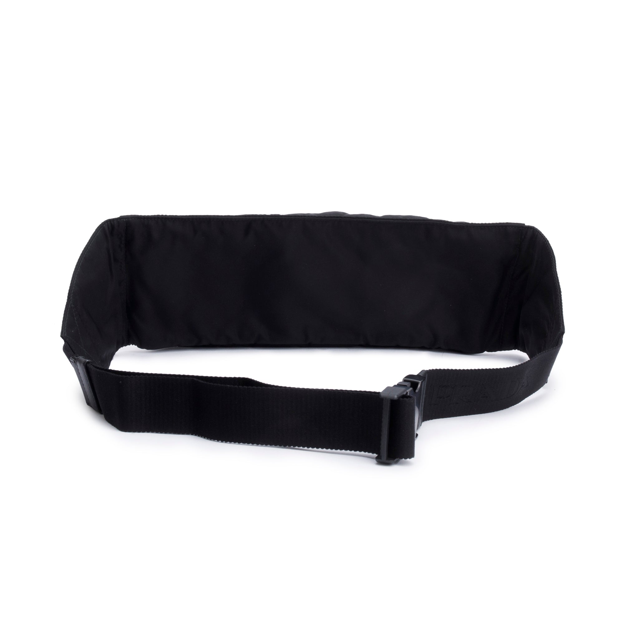 Prada Black Nappa Tessuto Nylon Stripe Montagne Belt Bag