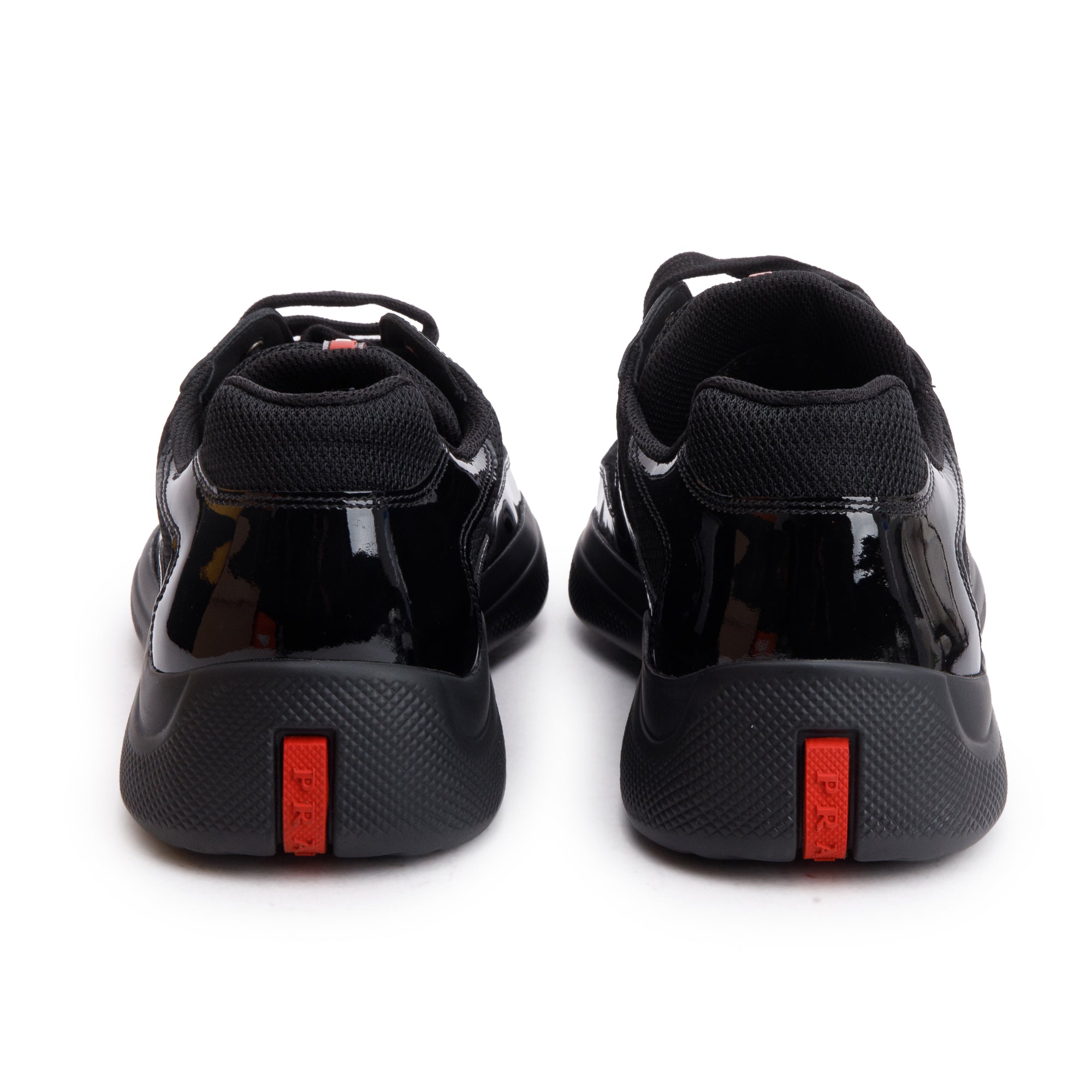 Prada Black Nappa/Patent Leather America's Cup Men's Sneakers, Size 9.5 w/ Box