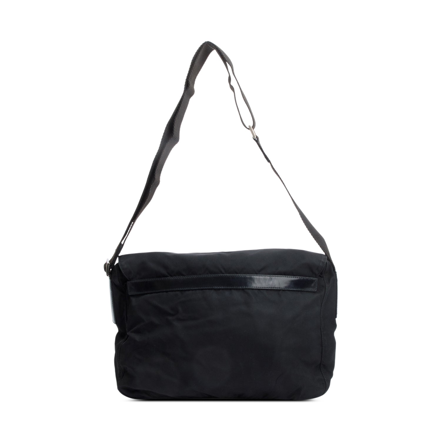 Prada Black Nylon Vela Sport Buckle Messenger Bag